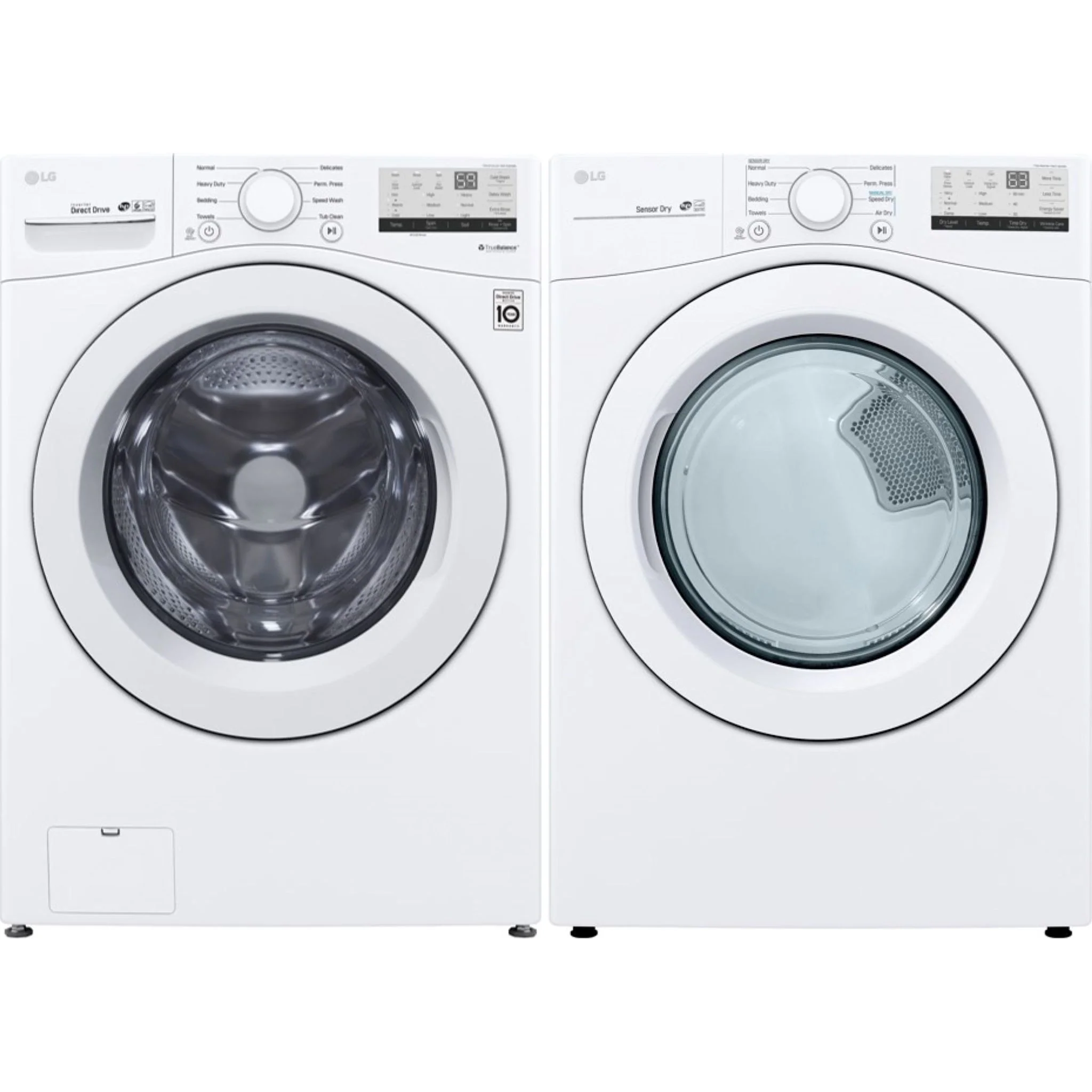 LG Front Load Pair (DLE3400W-WM3400CW) - White