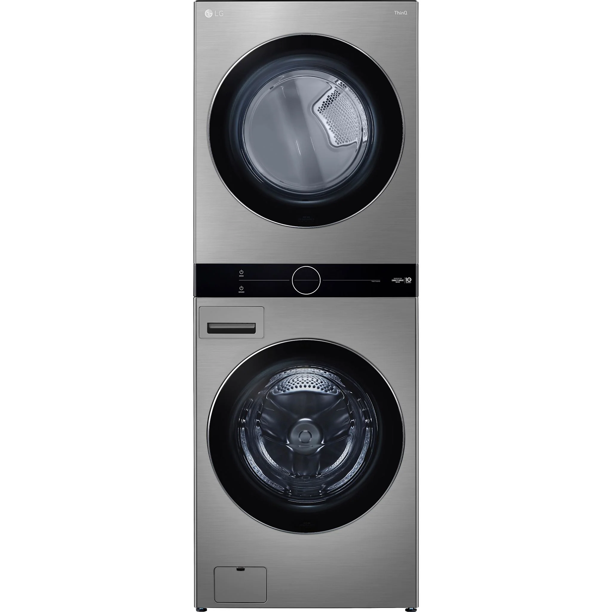LG WashTower® with Centre Control™ 5.2 cu. ft. Washer and 7.4 cu. ft. Electric Dryer - Silver (WKEX200HVA.ASSEECI)