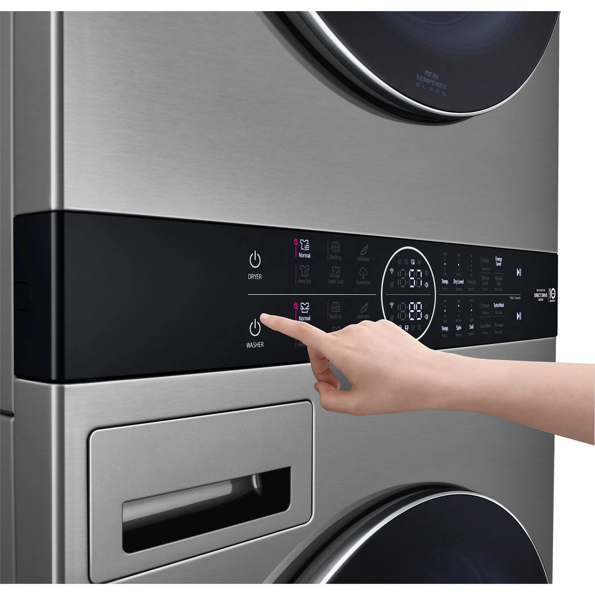 LG WashTower® with Centre Control™ 5.2 cu. ft. Washer and 7.4 cu. ft. Electric Dryer - Silver (WKEX200HVA.ASSEECI) - Image 6