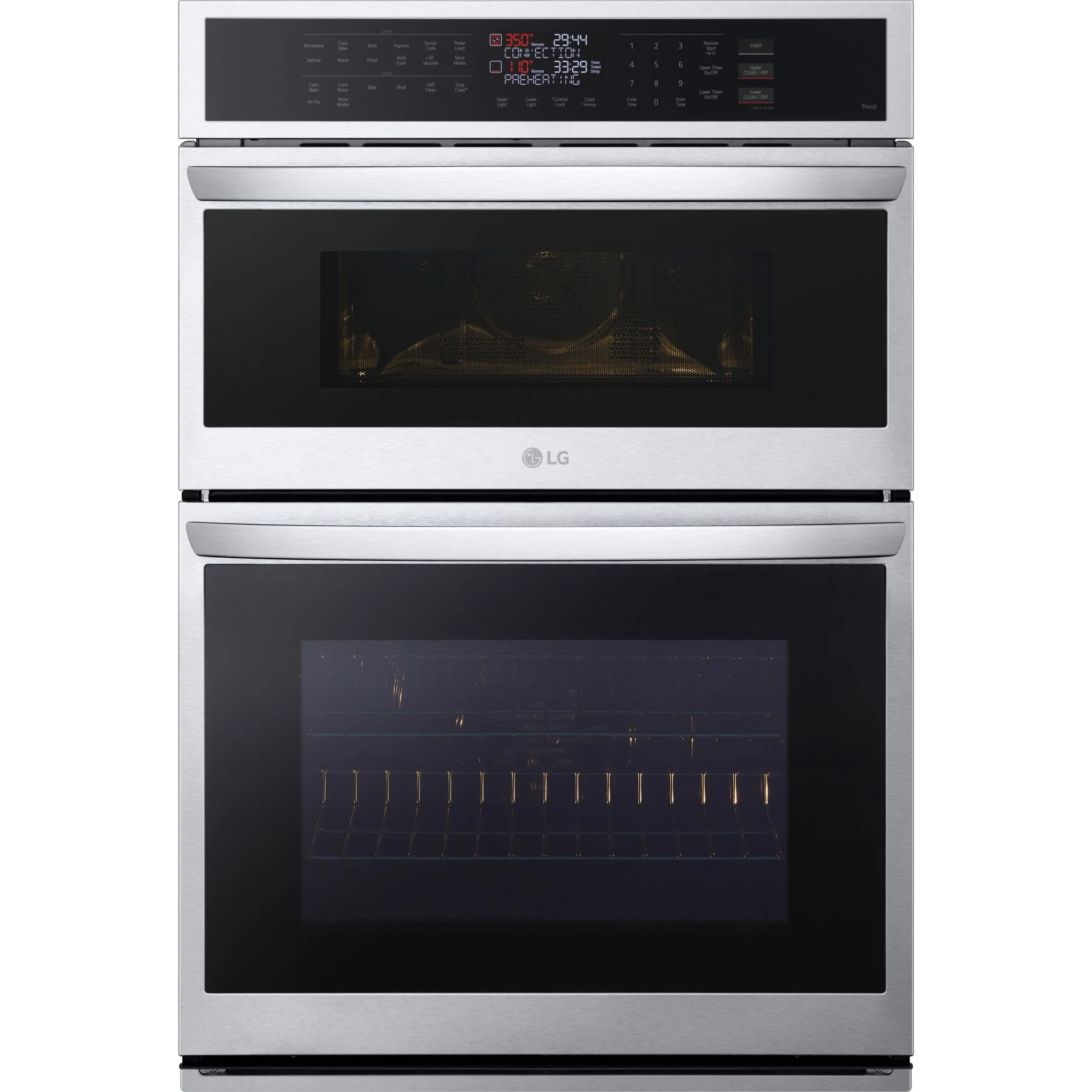 LG 1.7/4.7 cu. ft. Smart Combination Wall Oven with Convection and Air Fry - Stainless (WCEP6423F)