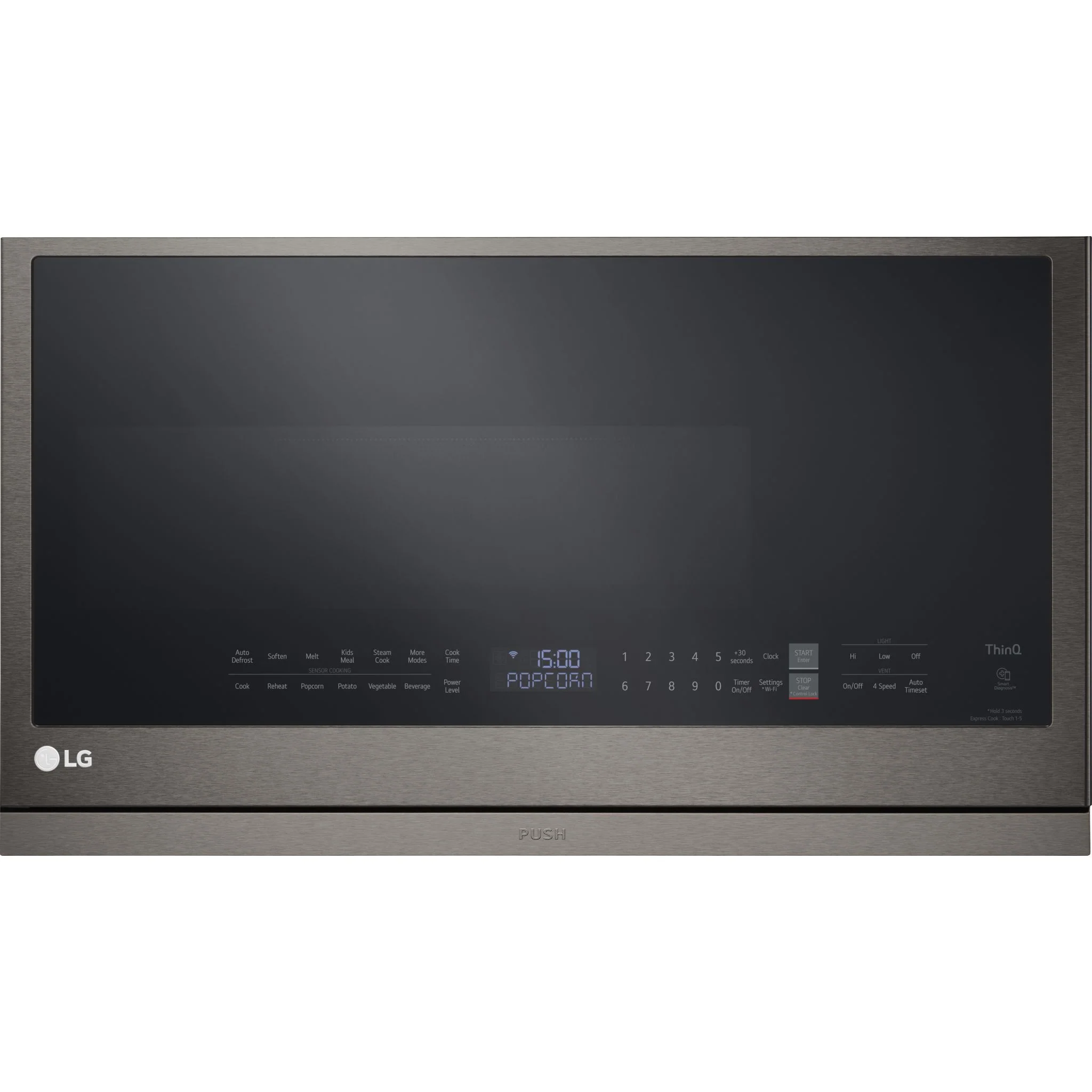 LG 2.1 cu. ft. Smart Over-the-Range Microwave with ExtendaVent®2.0 & EasyClean - Black Stainless (MVEL2137D)
