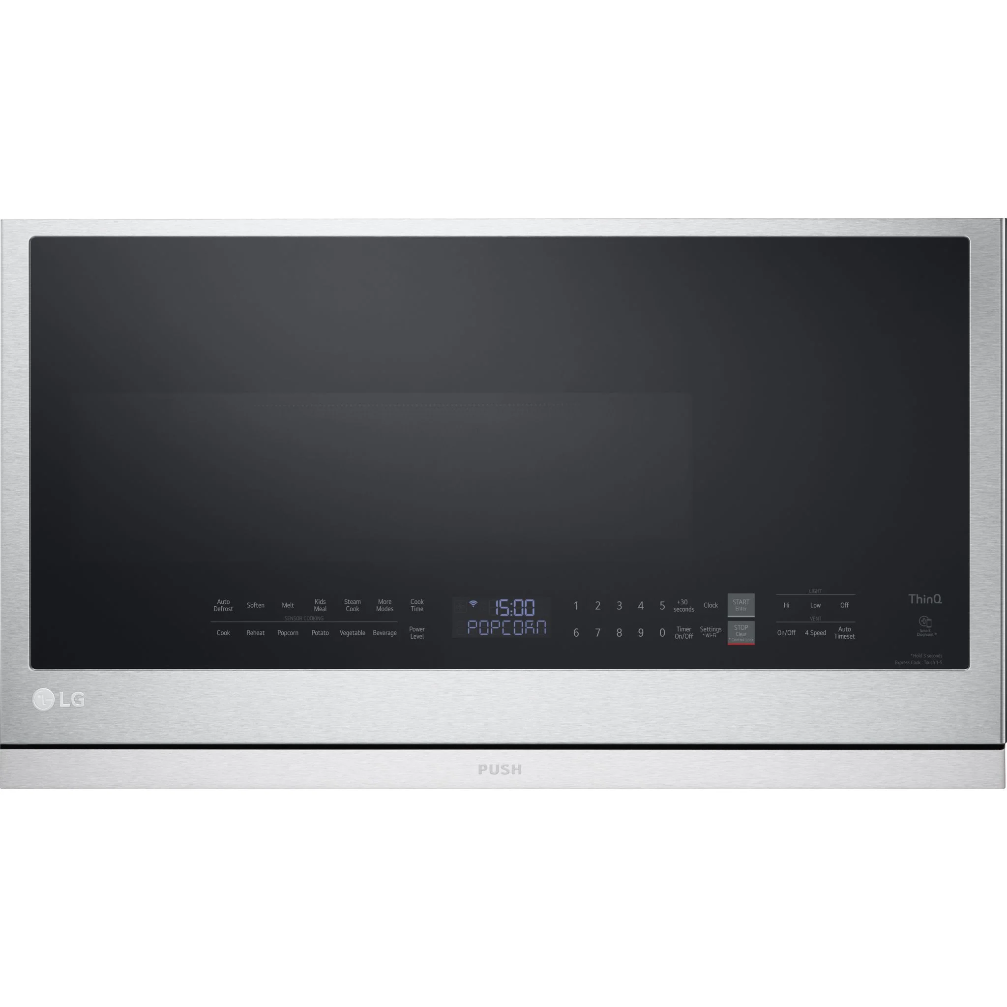 LG 2.1 cu. ft. Smart Over-the-Range Microwave with ExtendaVent®2.0 & EasyClean - Stainless (MVEL2137F)