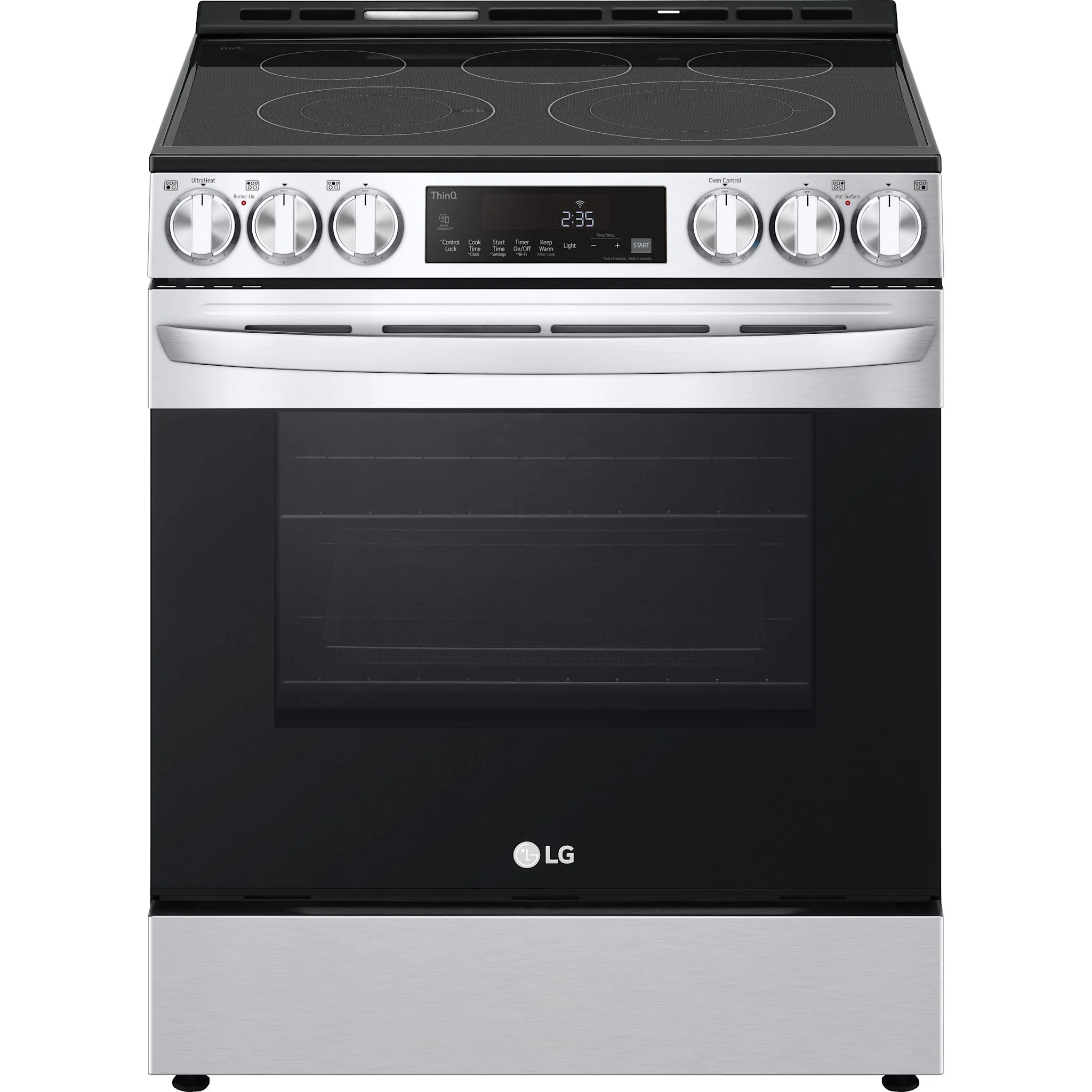 LG 6.3 cu ft. Smart Wi-Fi Enabled Fan Convection Electric Slide-in Range with Air Fry & EasyClean - Stainless (LSEL6333F)