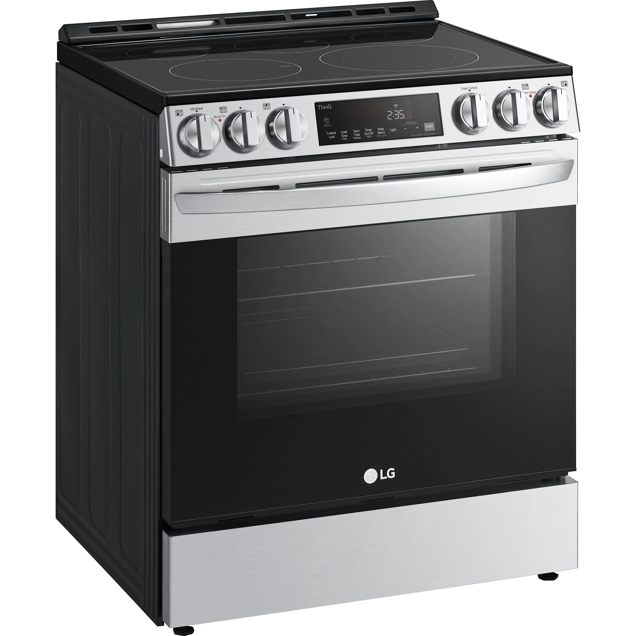 LG 6.3 cu ft. Smart Wi-Fi Enabled Fan Convection Electric Slide-in Range with Air Fry & EasyClean - Stainless (LSEL6333F) - Image 3