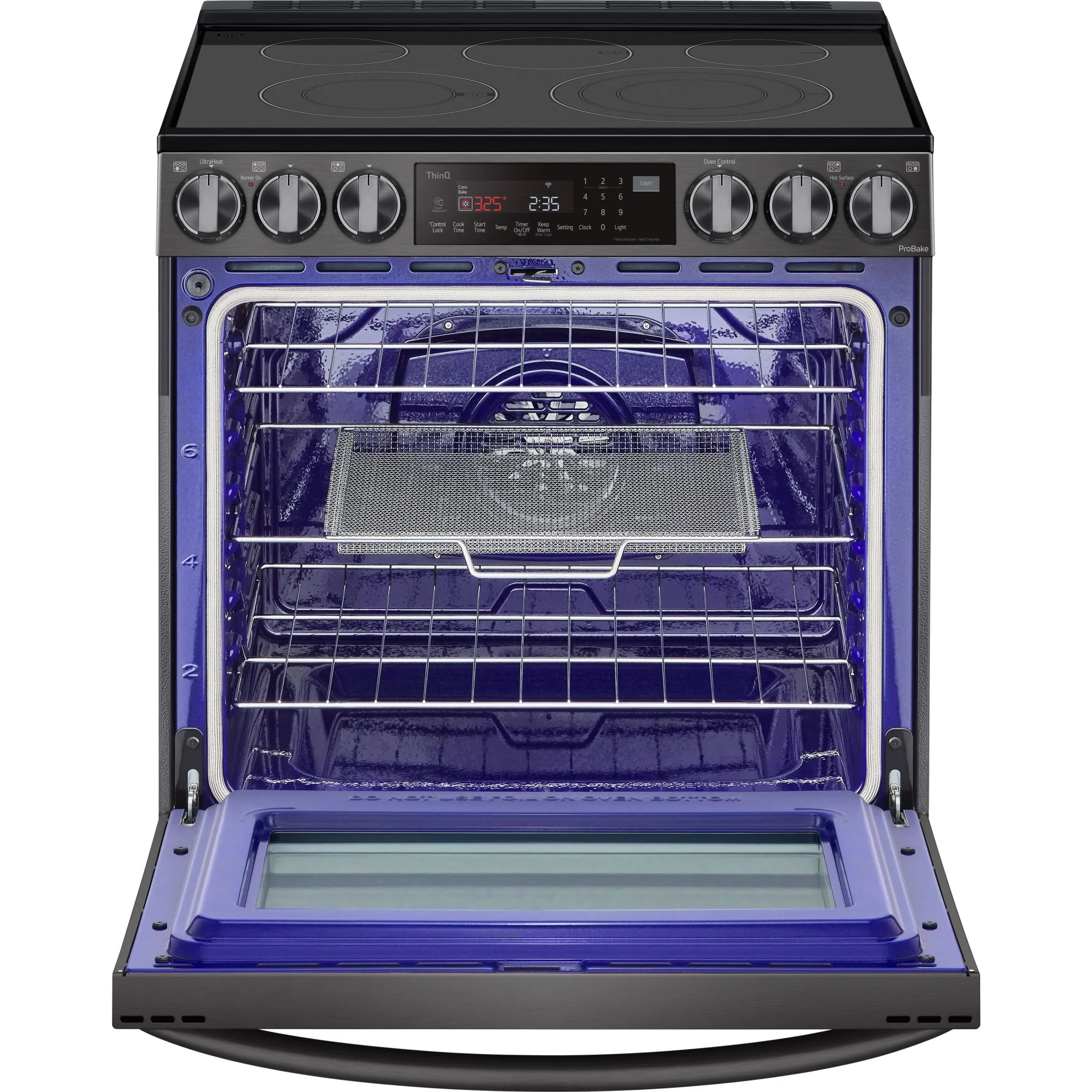 LG 6.3 cu ft. Smart wi-fi Enabled ProBake Convection® InstaView® Electric Slide-In Range with Air Fry - Black Stainless (LSEL6335D) - Image 2