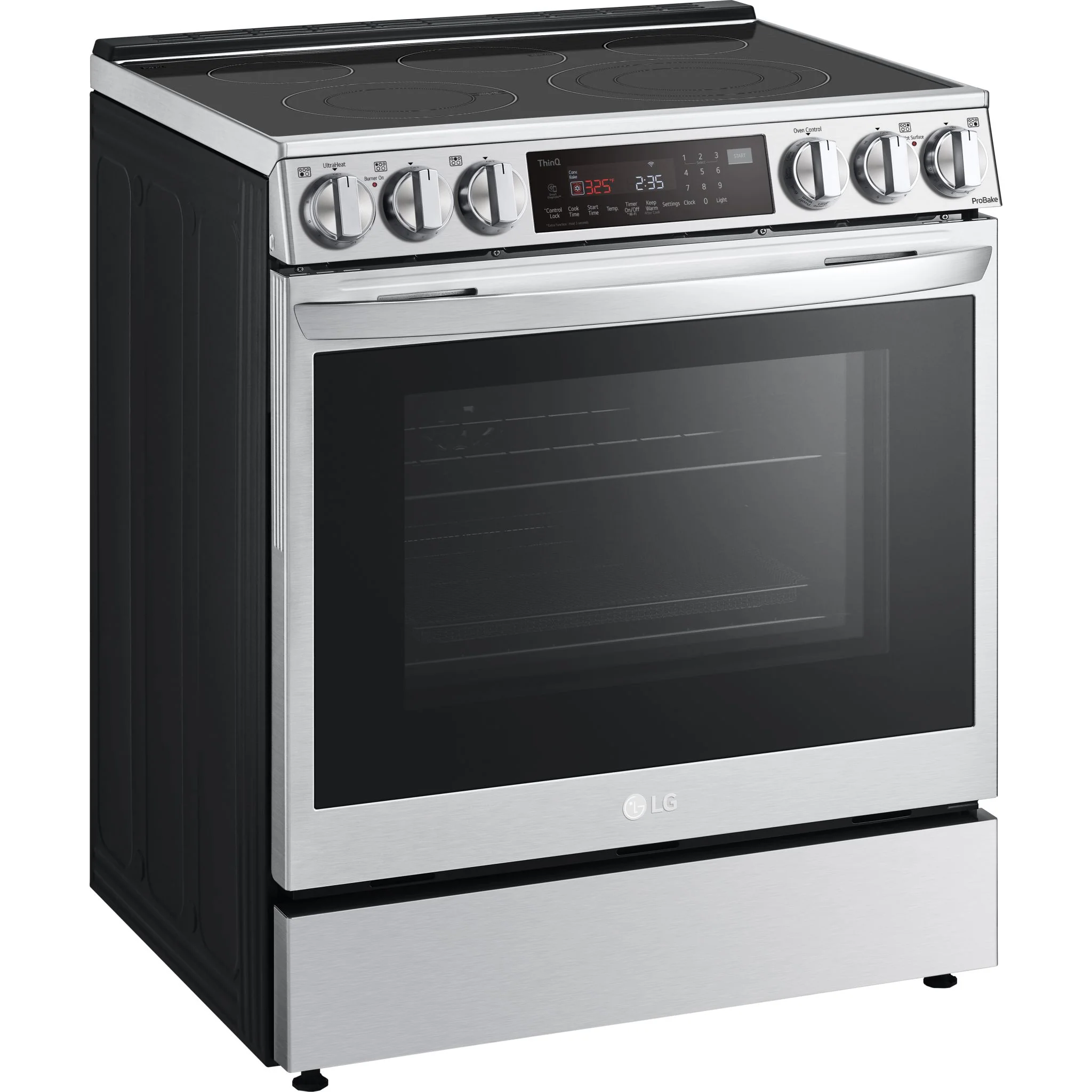 LG 6.3 cu ft. Smart wi-fi Enabled ProBake Convection® InstaView® Electric Slide-In Range with Air Fry - Stainless (LSEL6335F) - Image 4