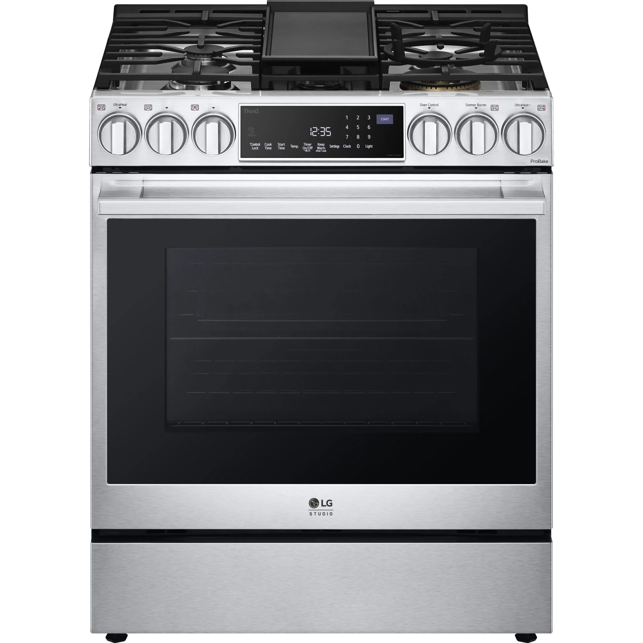 LG Studio 6.3 cu. ft. InstaView® Gas Slide-in Range with ProBake Convection® and Air Fry - Stainless (LSGS6338F)