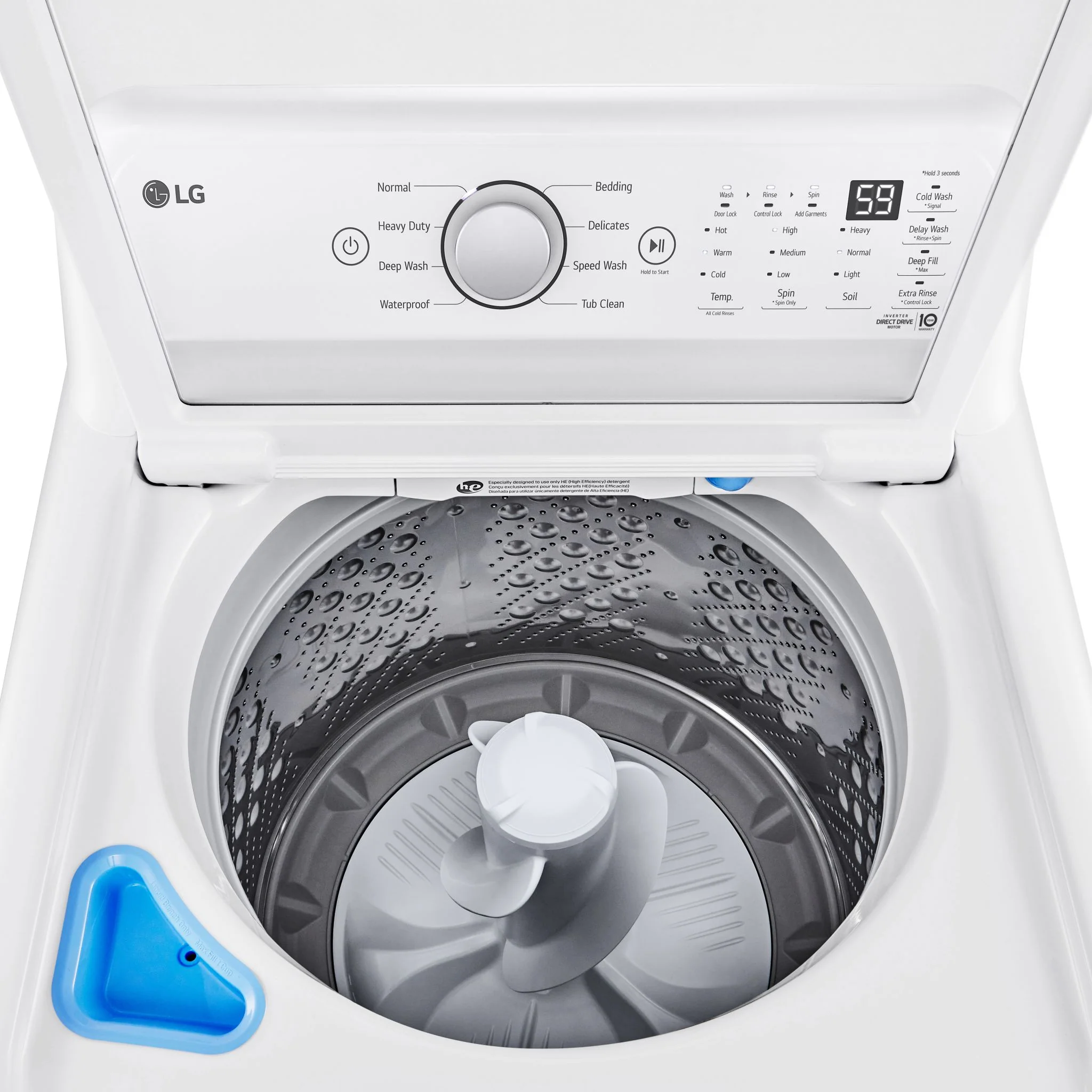 LG 5.6 cu. ft. Capacity Top Load Washer - White (WT7155CW) - Image 11