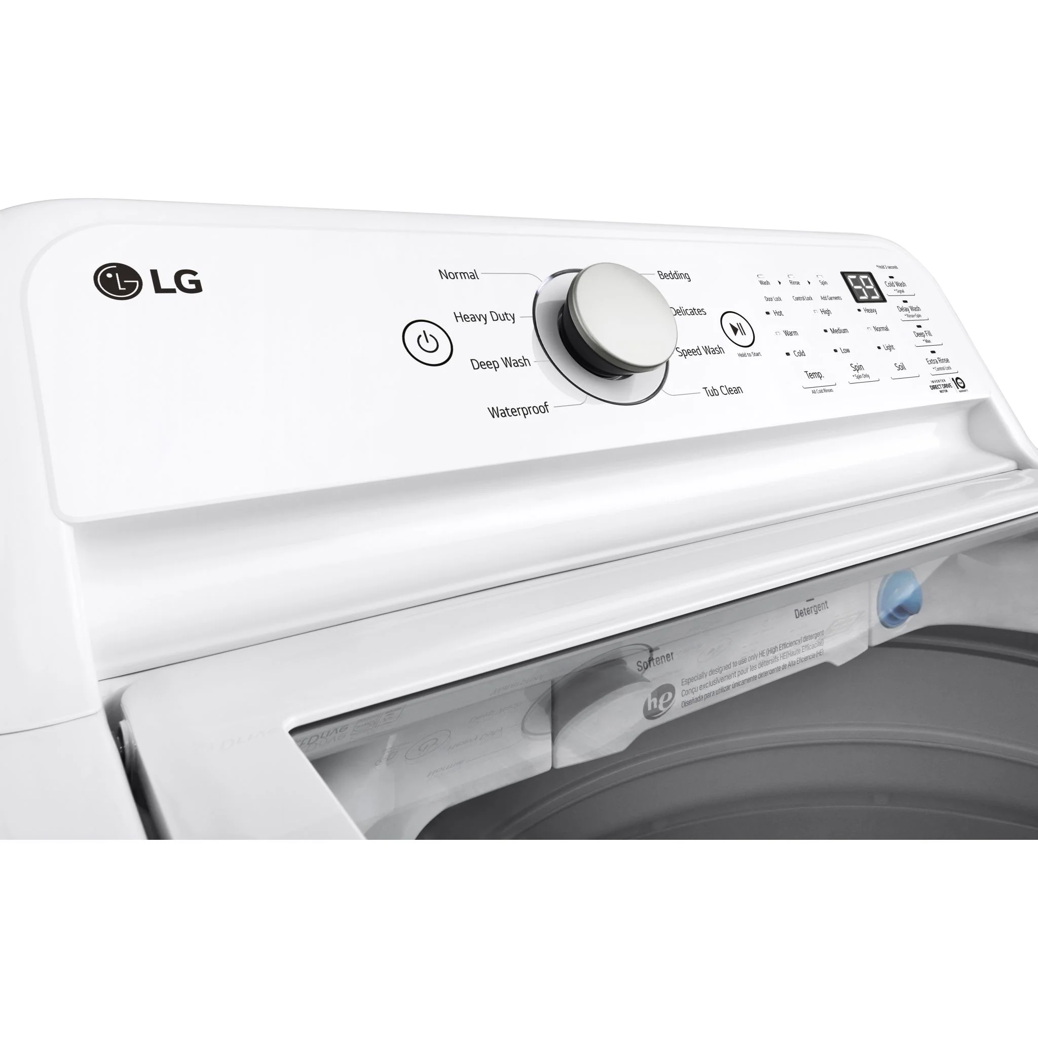 LG 5.6 cu. ft. Capacity Top Load Washer - White (WT7155CW) - Image 9