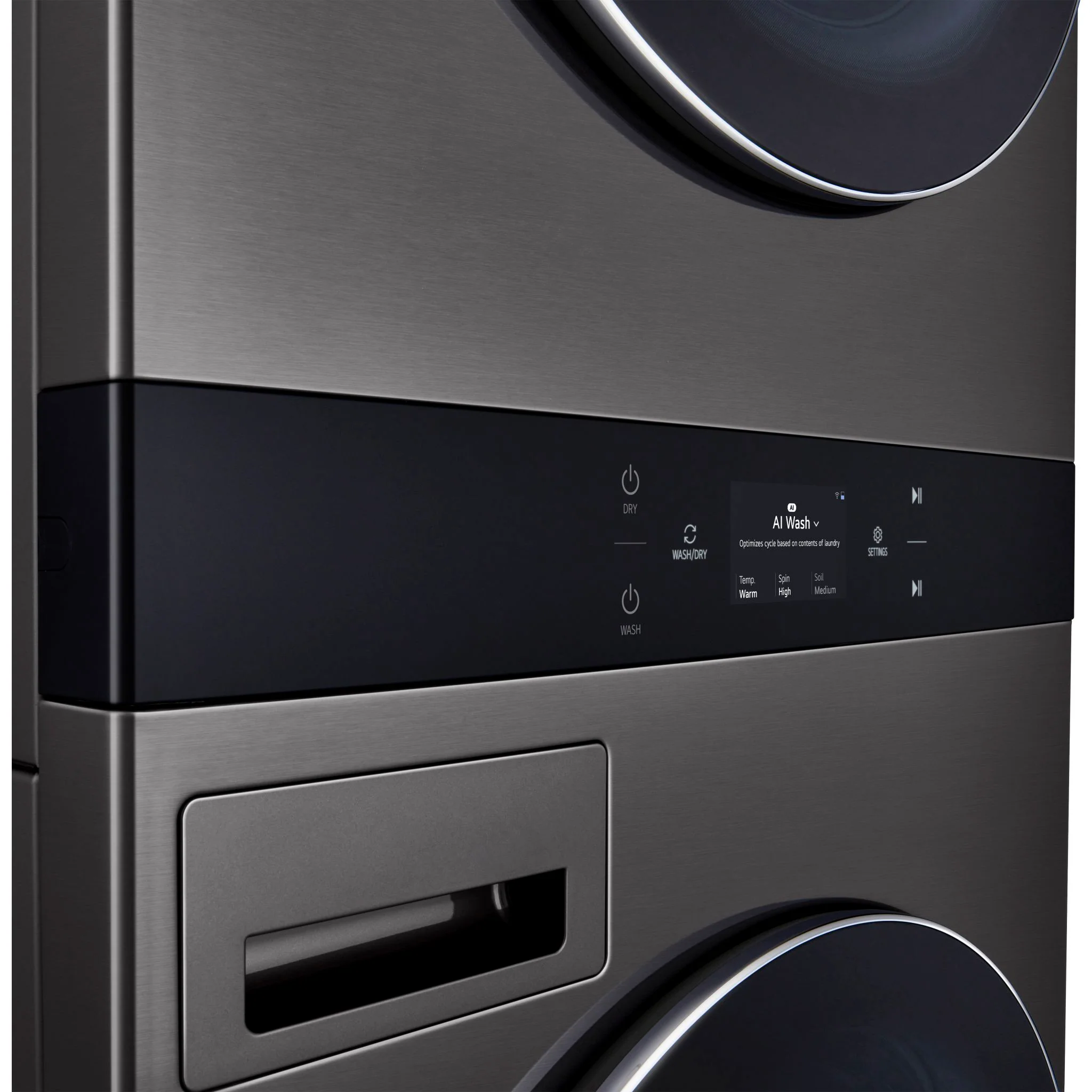 LG Single Unit Front Load LG WashTower® Center Control™ 5.8 cu.ft. Washer & 7.4 cu.ft. Electric Dryer - Black (WKEX300HBA) - Image 21