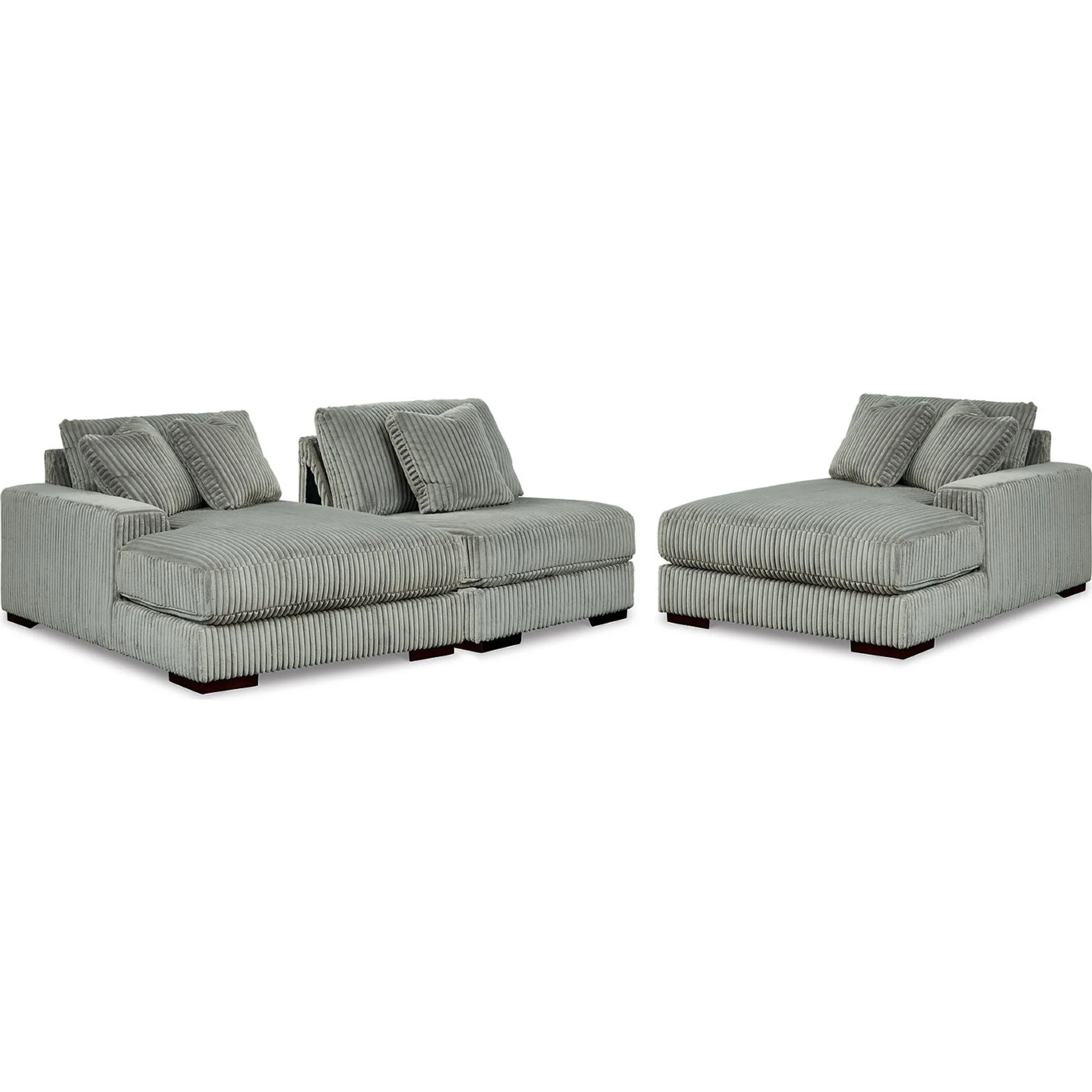 Lindyn 3 Piece Sectional with Chaise - Fog