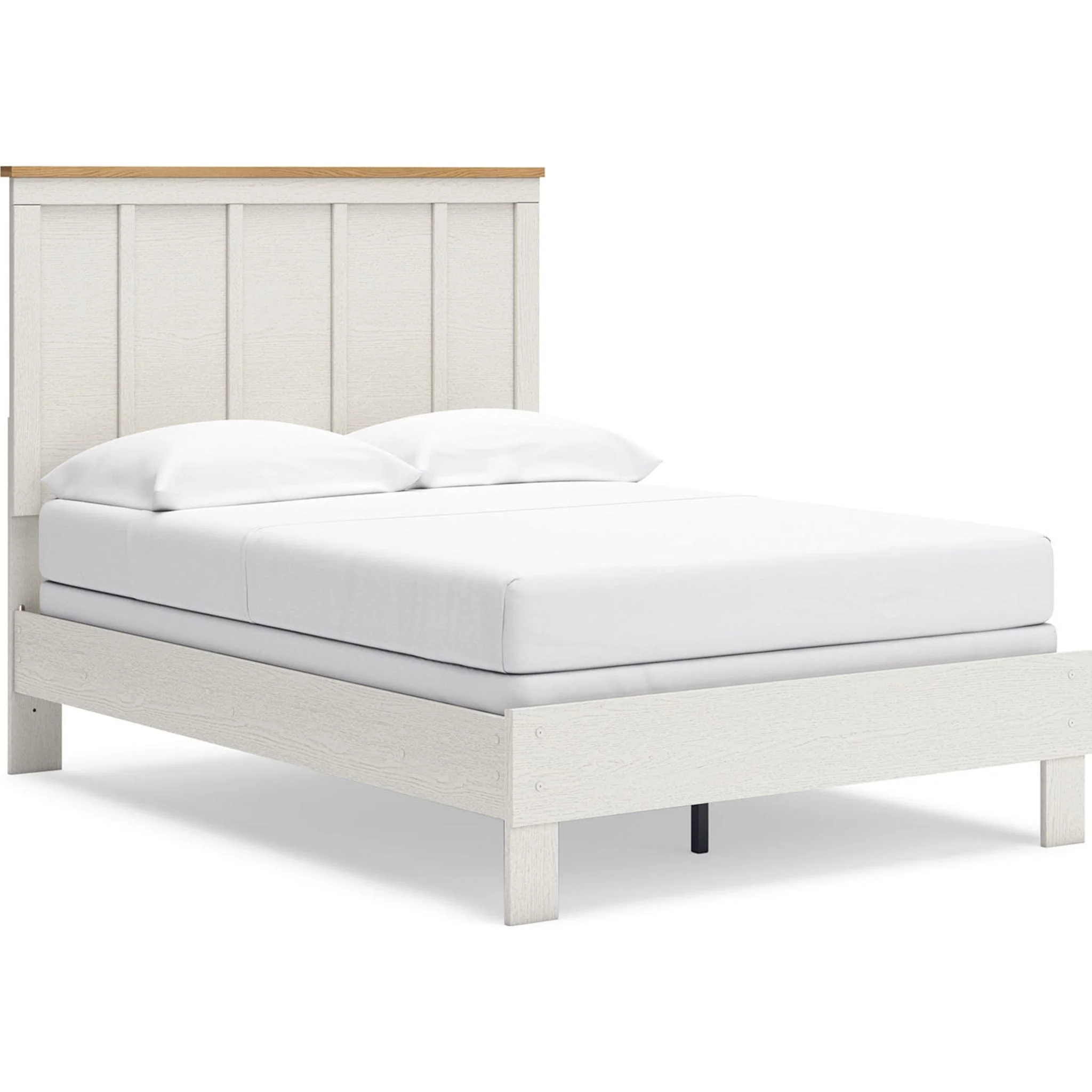Linnocreek 6 Piece Full Panel Bedroom - White/Warm Brown - Image 3