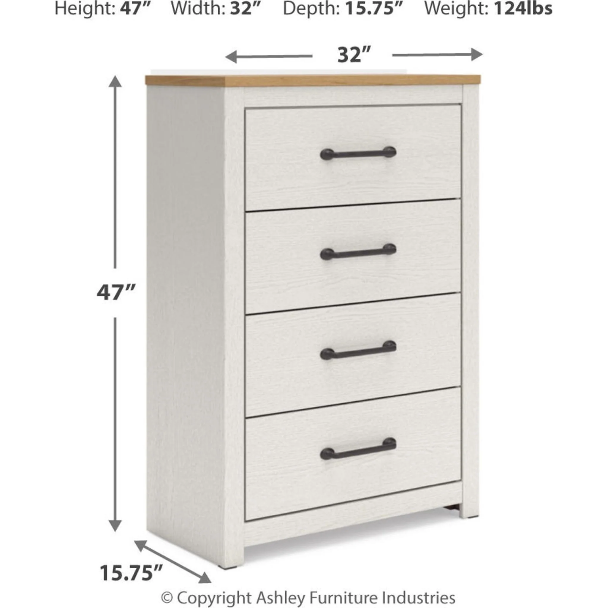 Linnocreek Chest - White/Warm Brown - Image 5
