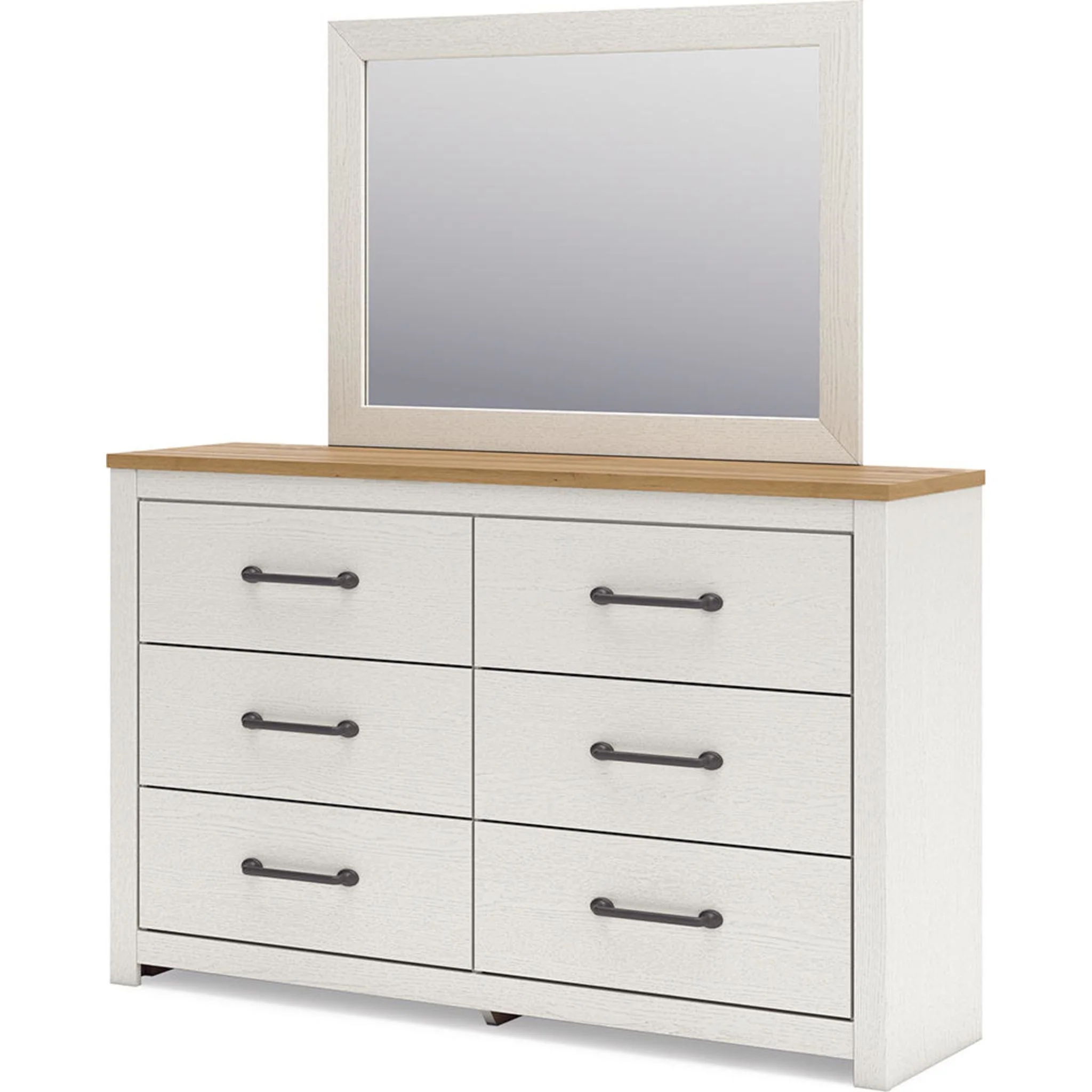 Linnocreek Dresser and Mirror - White/Warm Brown - Image 3