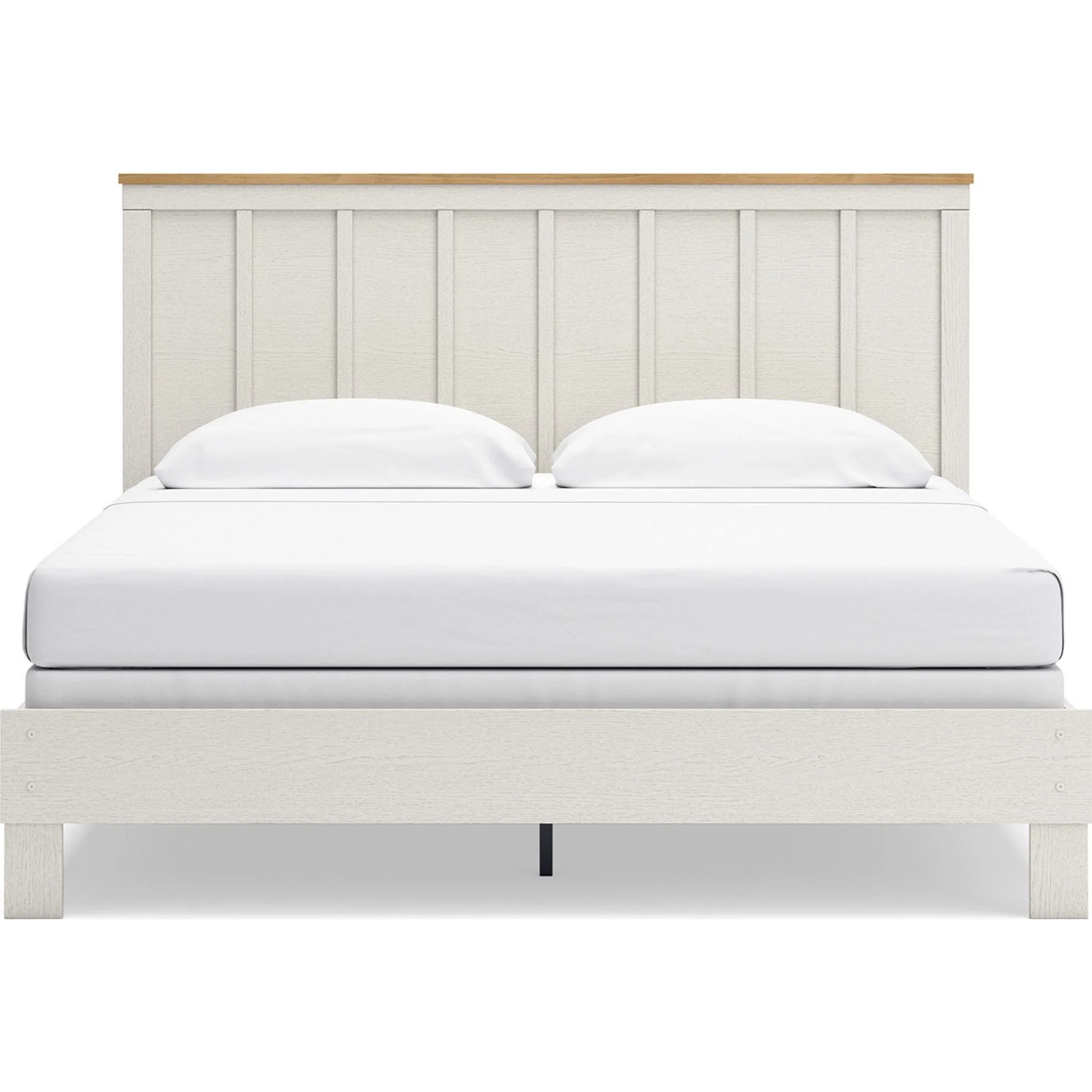 Linnocreek King Panel Bed - White/Warm Brown - Image 7