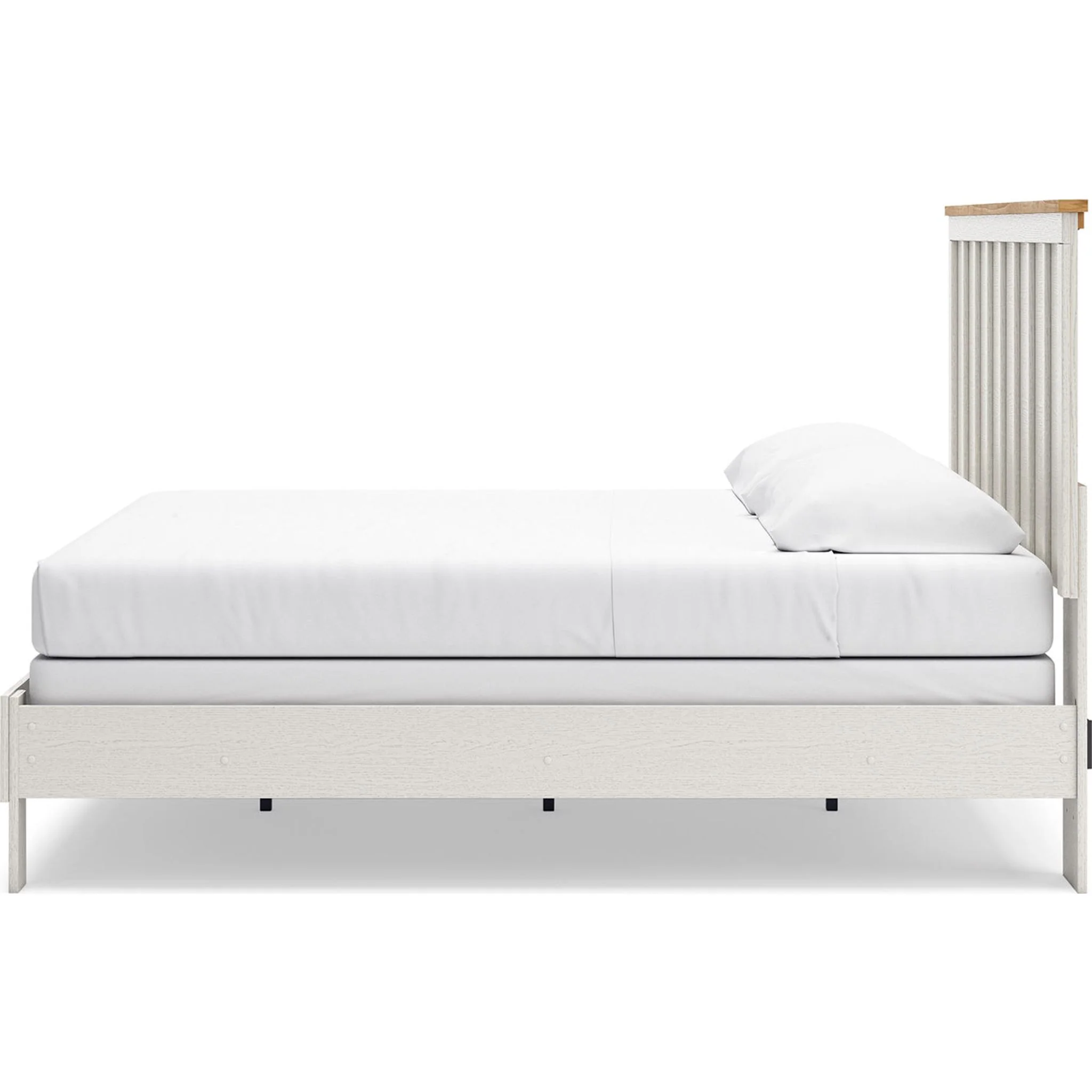 Linnocreek King Panel Bed - White/Warm Brown - Image 8