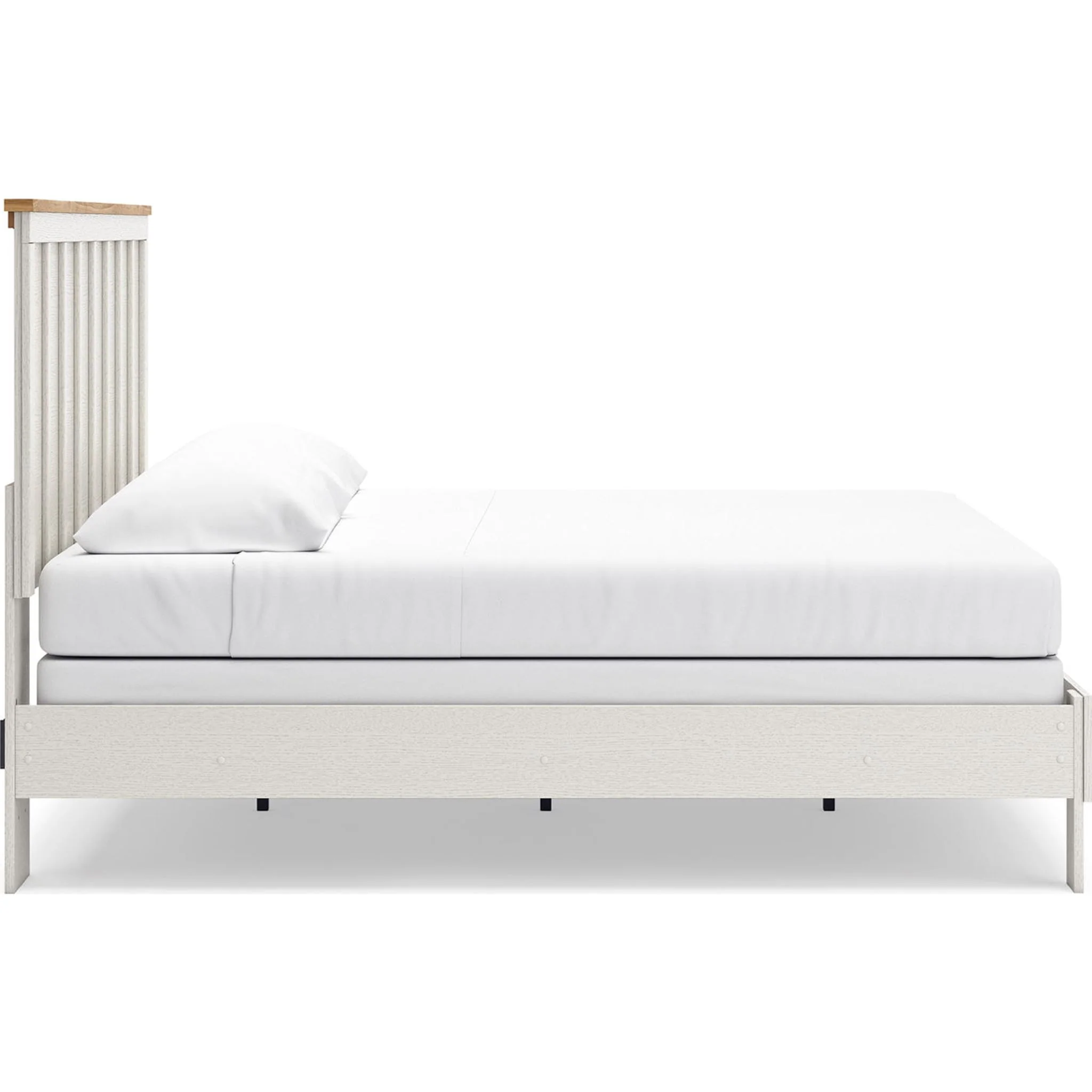 Linnocreek King Panel Bed - White/Warm Brown - Image 9