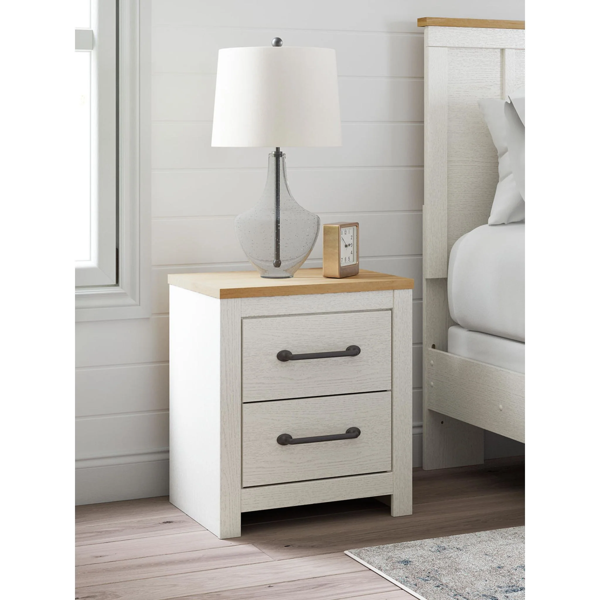 Linnocreek Nightstand - White/Warm Brown - Image 12