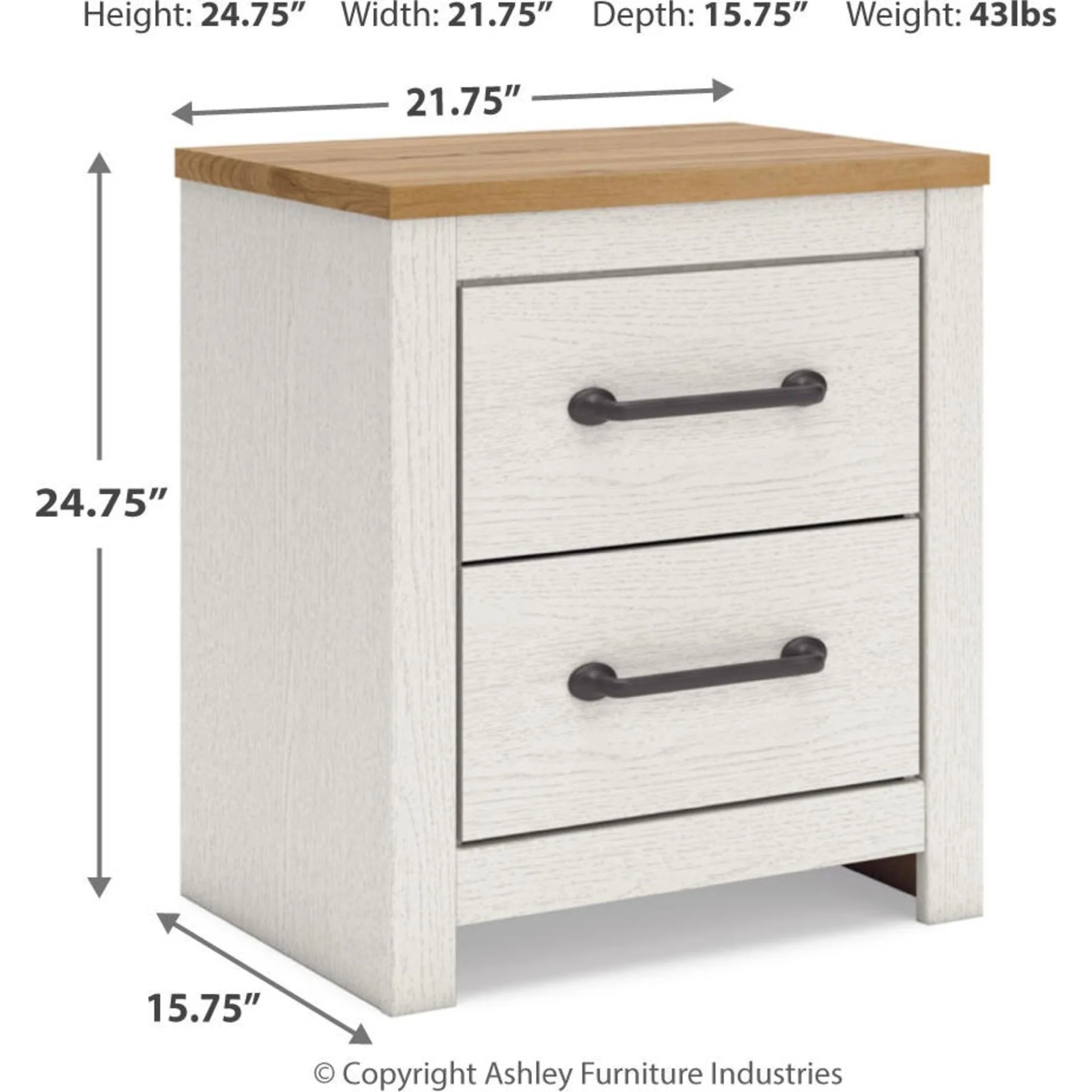 Linnocreek Nightstand - White/Warm Brown - Image 5