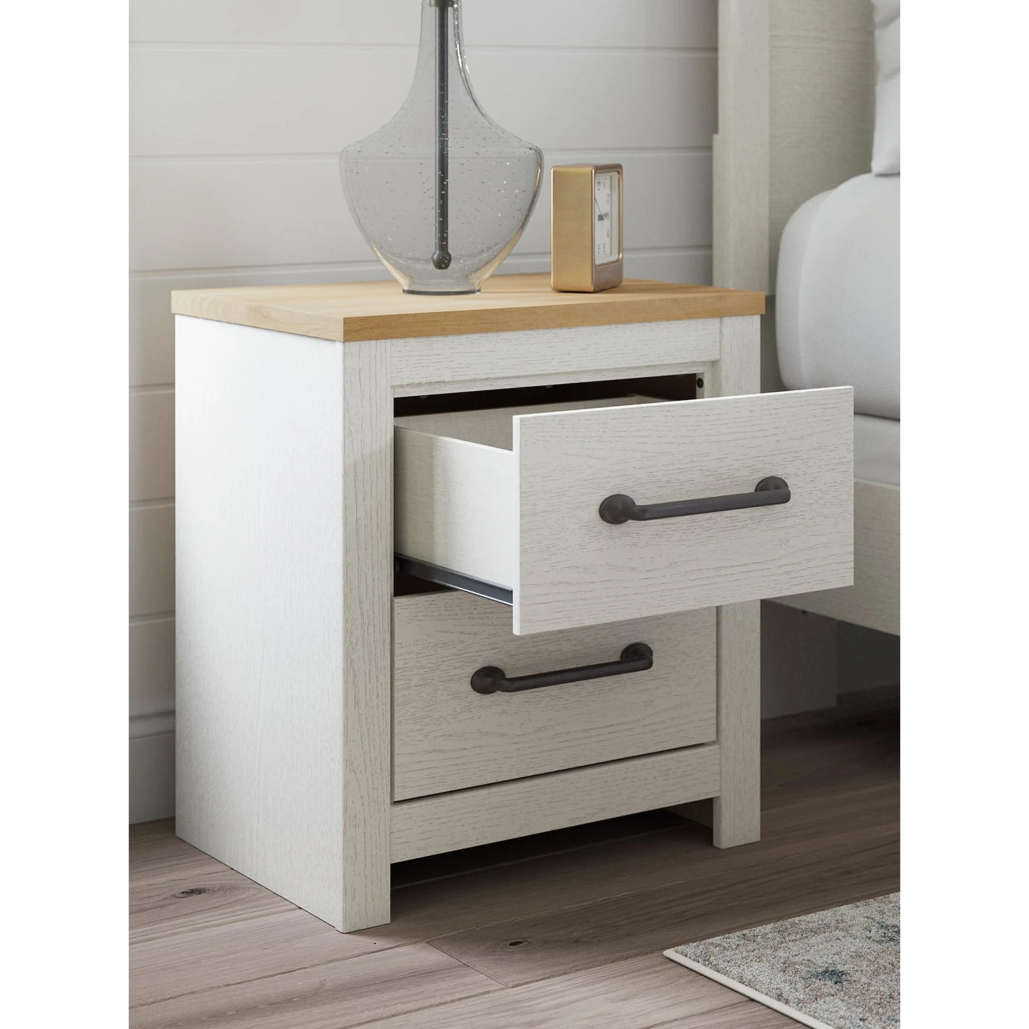 Linnocreek Nightstand - White/Warm Brown - Image 7