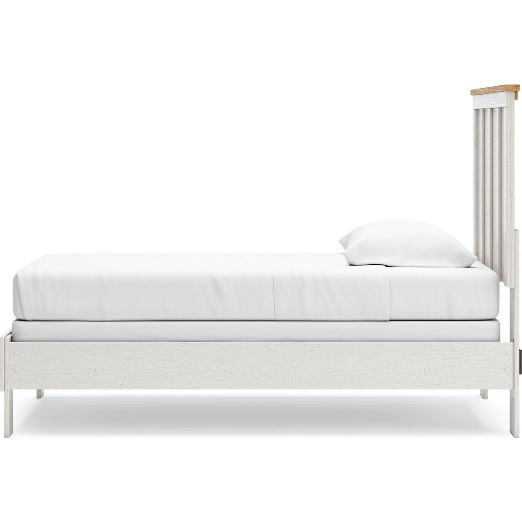 Linnocreek Twin Panel Bed - White/Warm Brown - Image 8