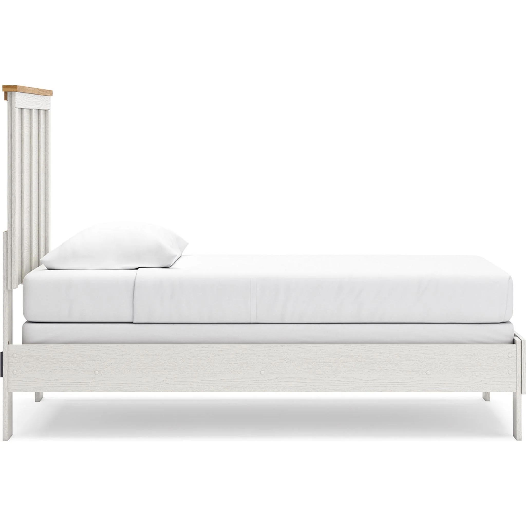 Linnocreek Twin Panel Bed - White/Warm Brown - Image 9