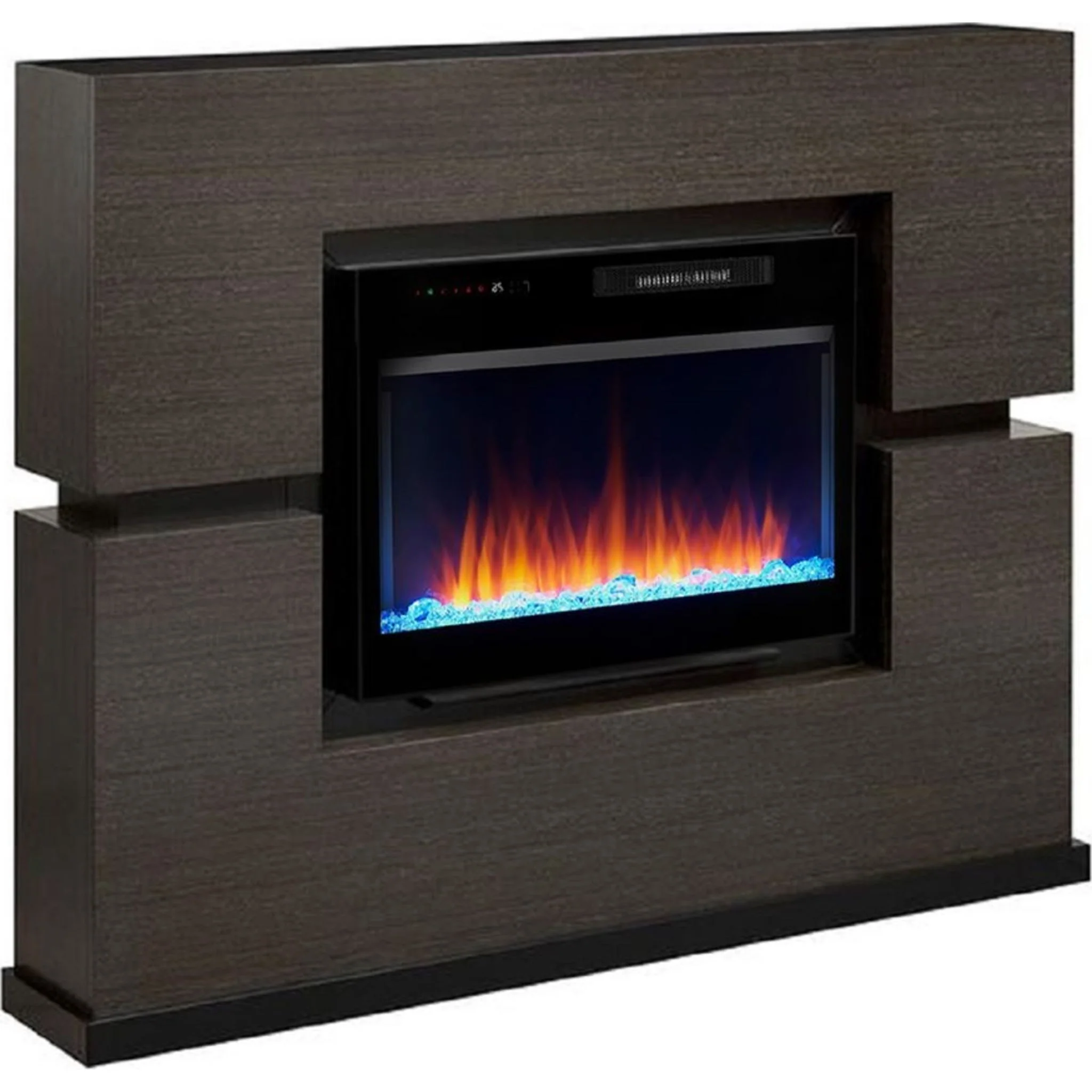 Linwood Console with Fireplace - Rift Grey