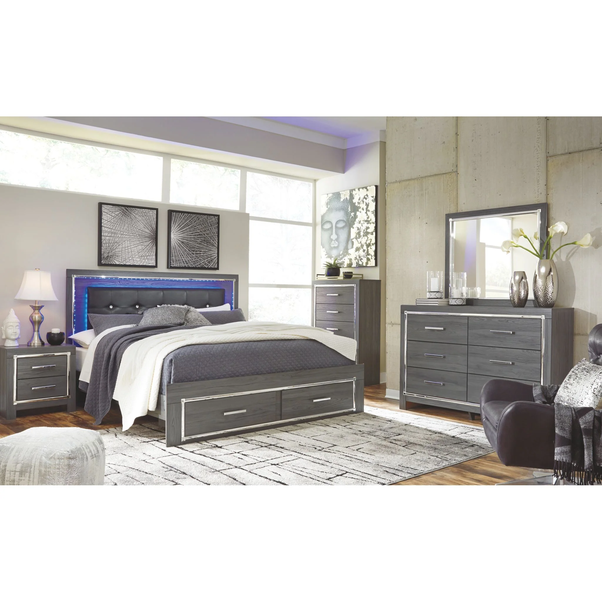 Lodanna Dresser and Mirror - Gray - Image 7