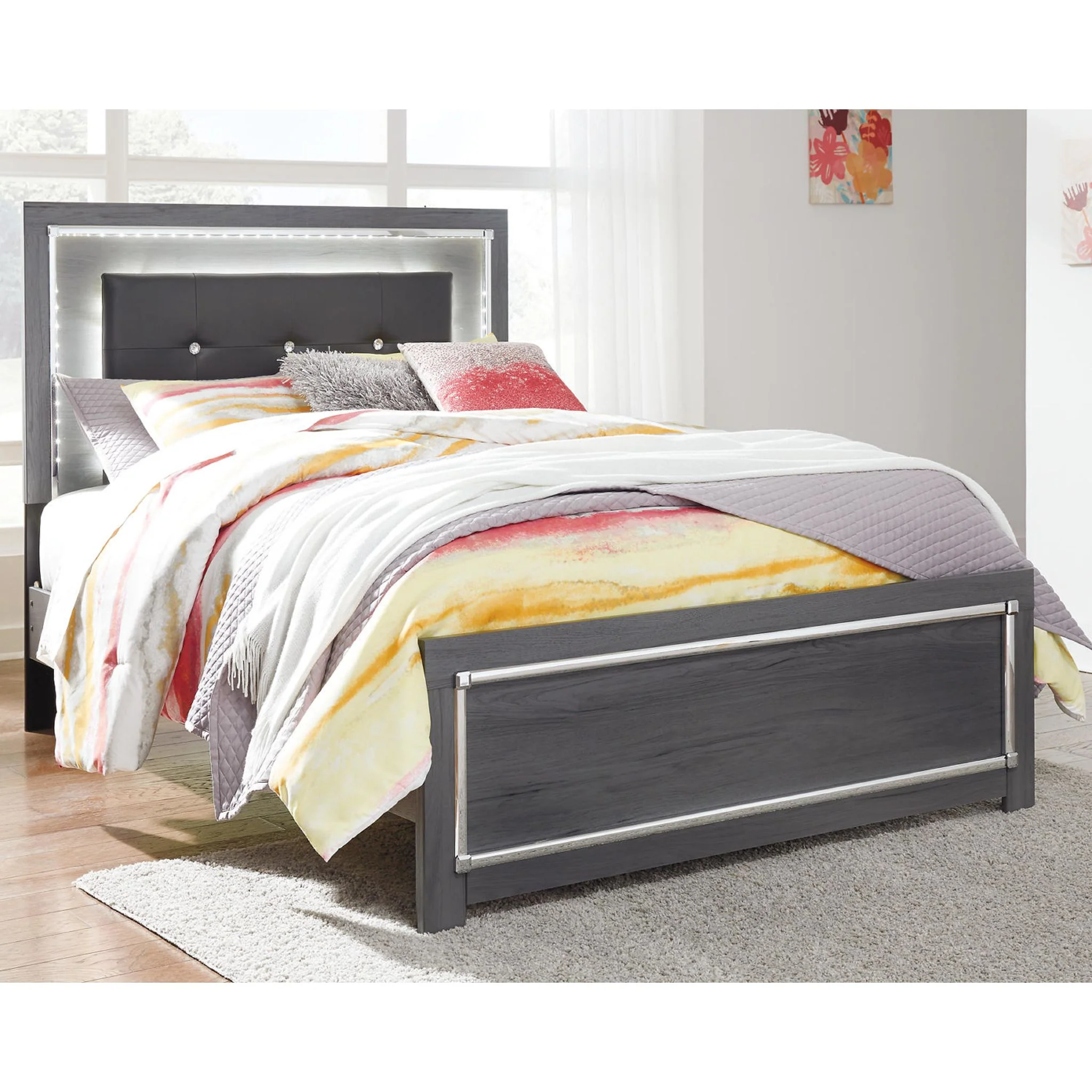 Lodanna Full Panel Bed - Gray - Image 9