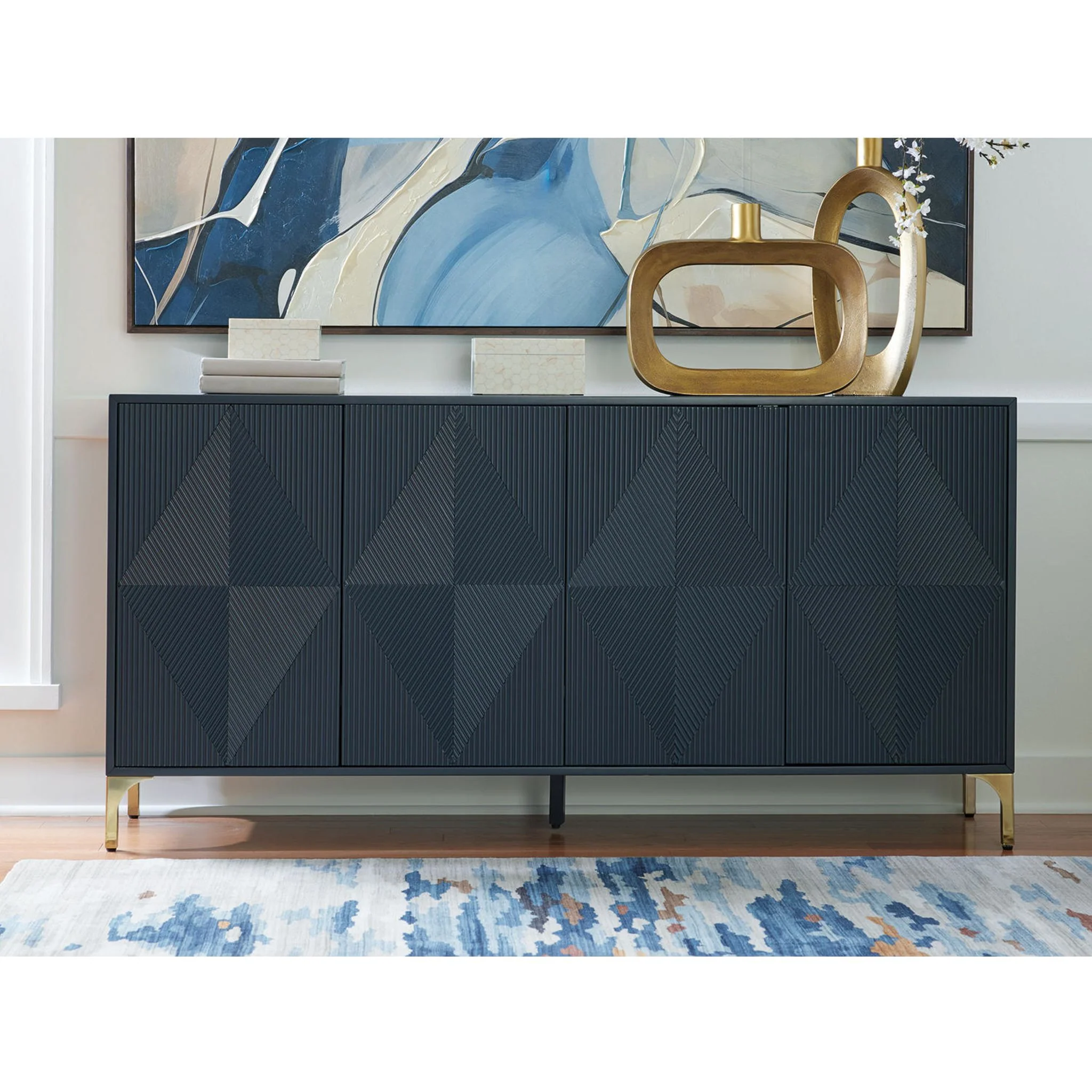 Loirwick Accent Cabinet - Dark Blue - Image 2