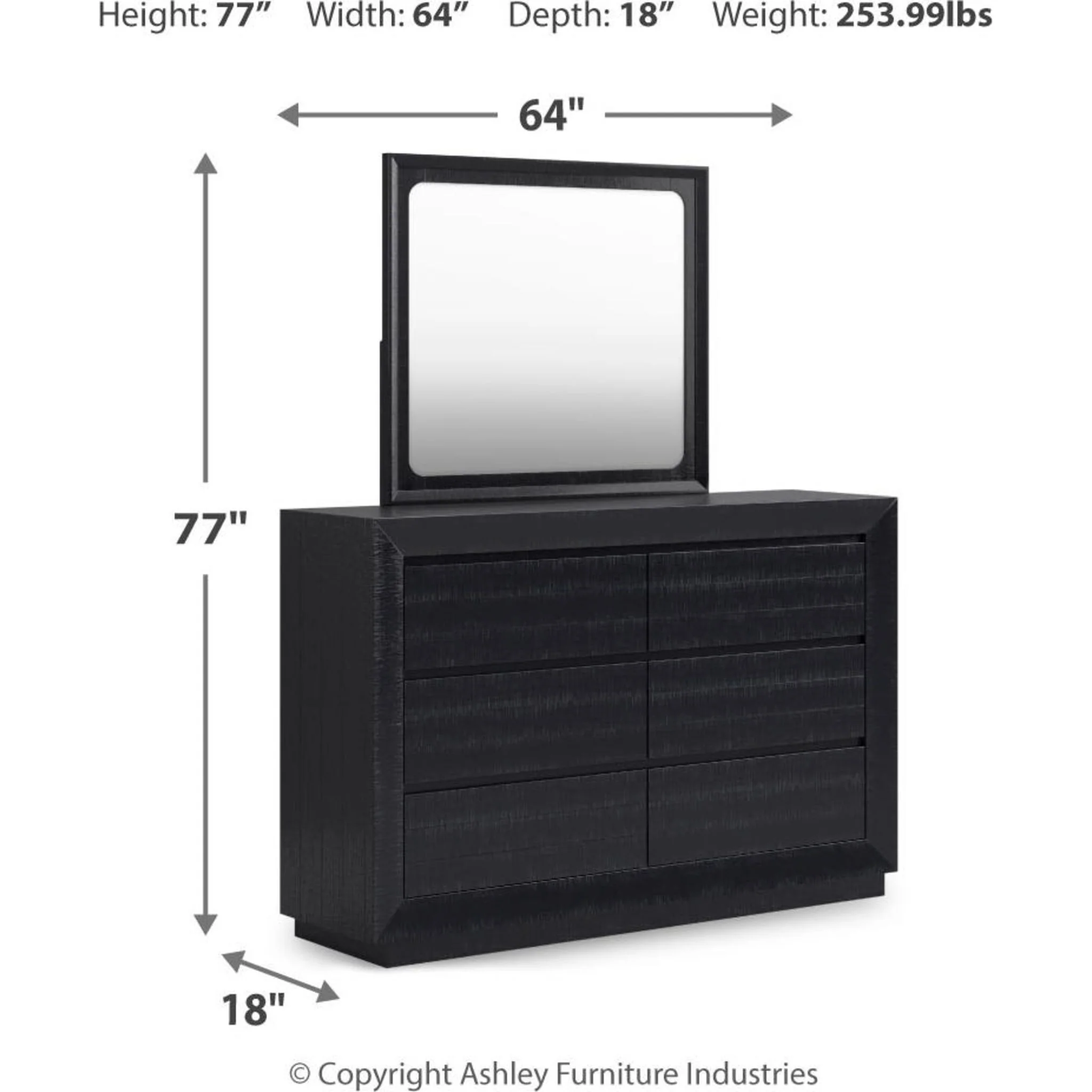 Londer Dresser and Mirror - Black - Image 14