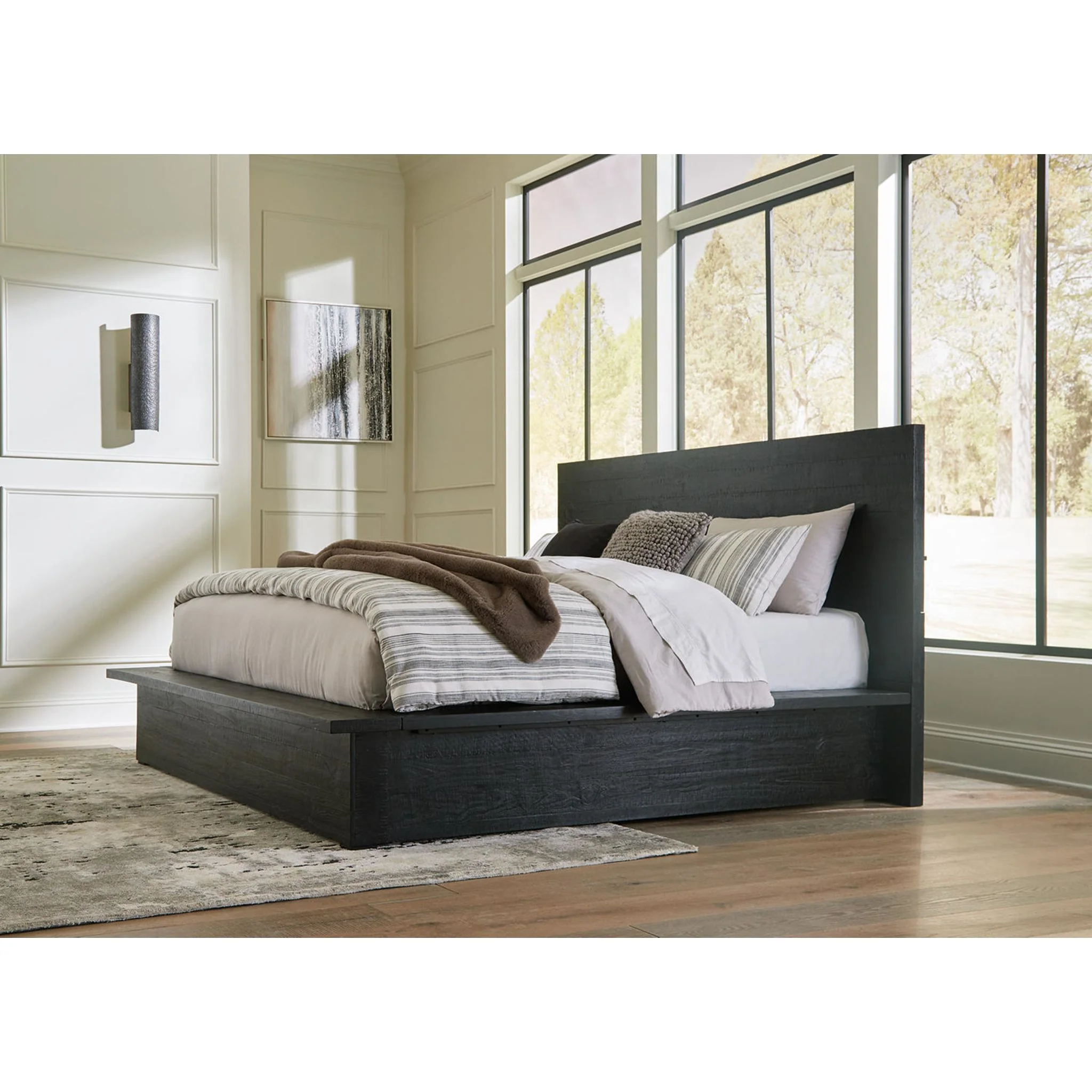 Londer King Panel Bed - Black - Image 2