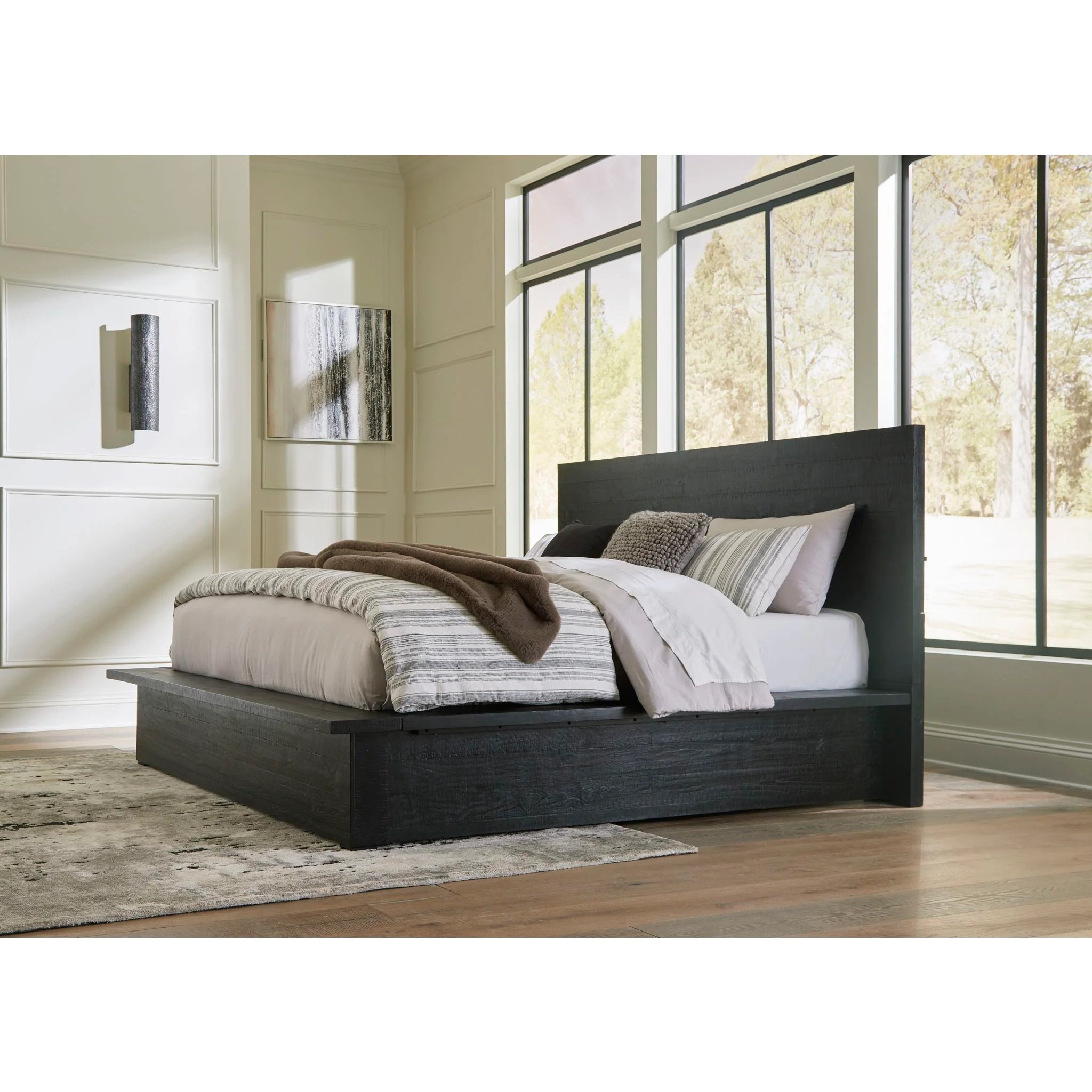Londer King Panel Bed - Black - Image 6