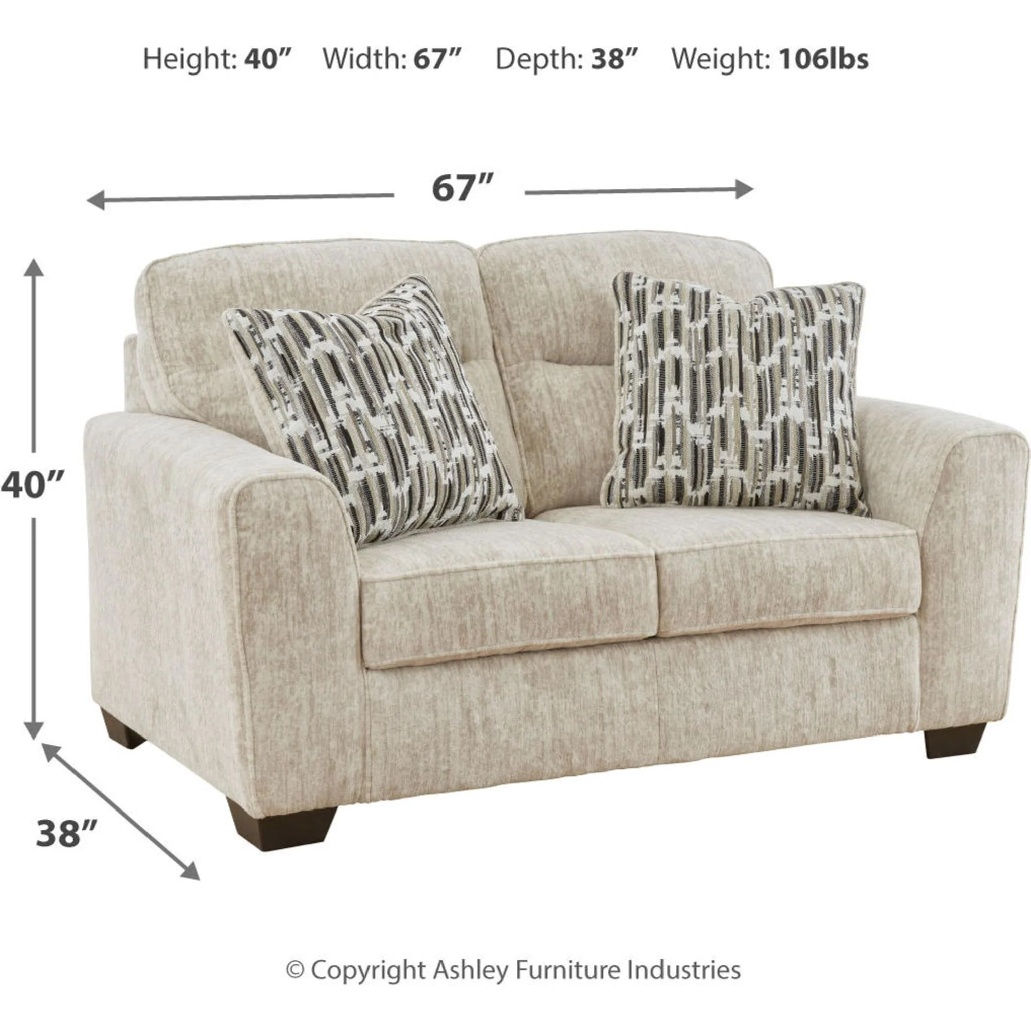 Lonoke Loveseat - Parchment - Image 7