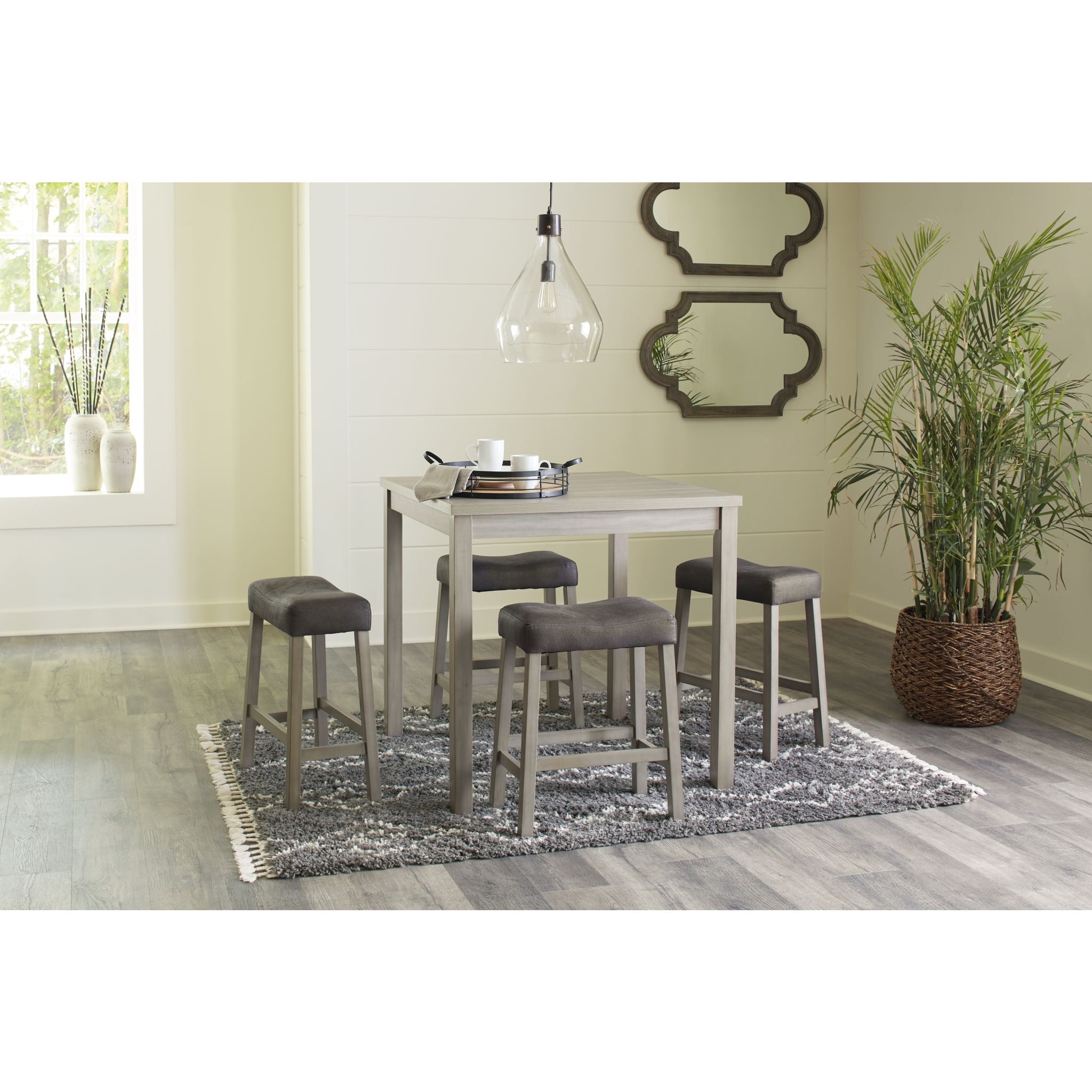 Loratti 5 Piece Pub Dining - Gray - (D261-223) - Image 2