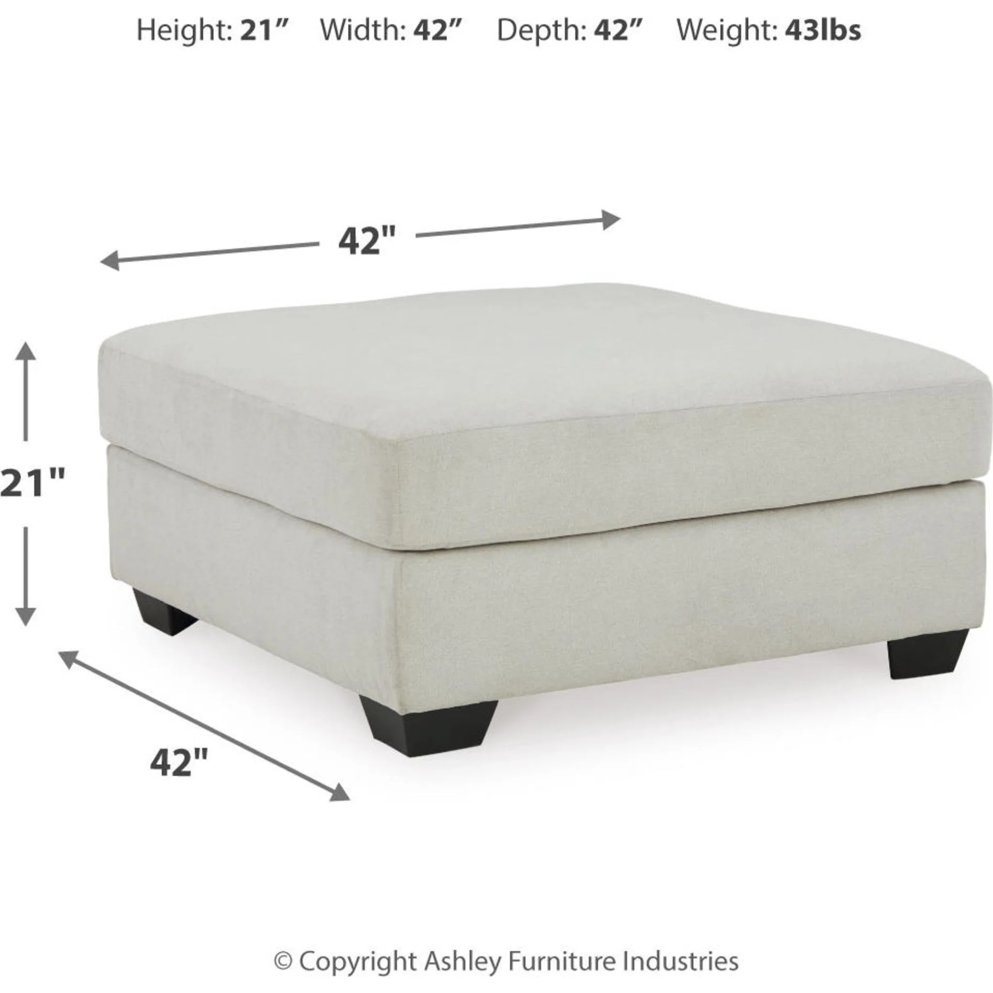 Lowder Oversized Accent Ottoman - Stone - Image 4