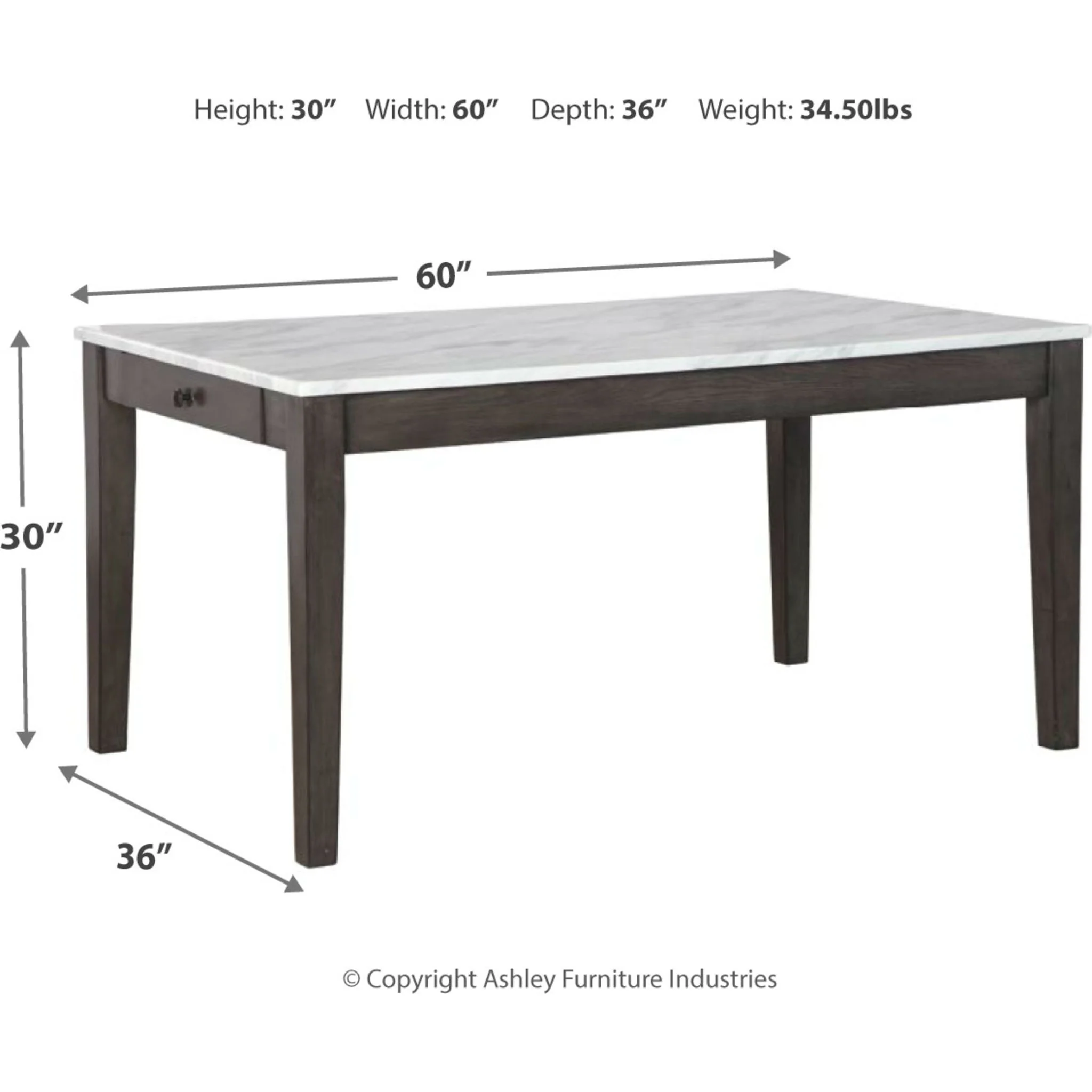 Luvoni Dining Table - Grey - (D464-25) - Image 4