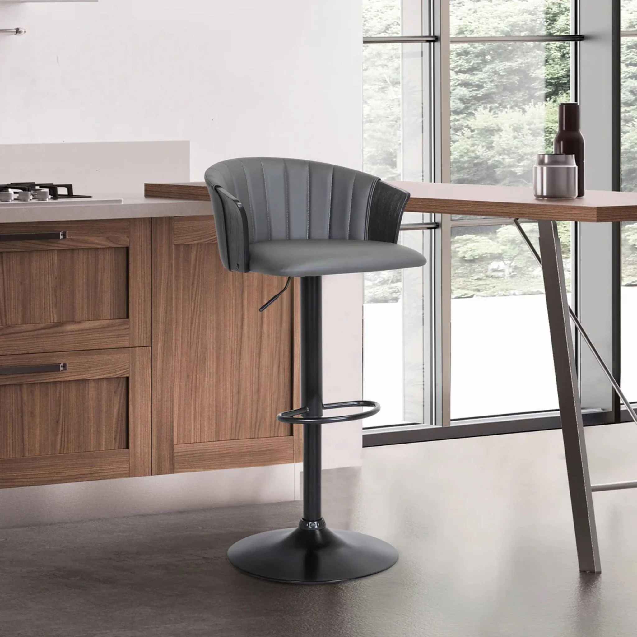 Lydia Adjustable Height Stool - Grey/Black - (LCLYBABLKGRY) - Image 2