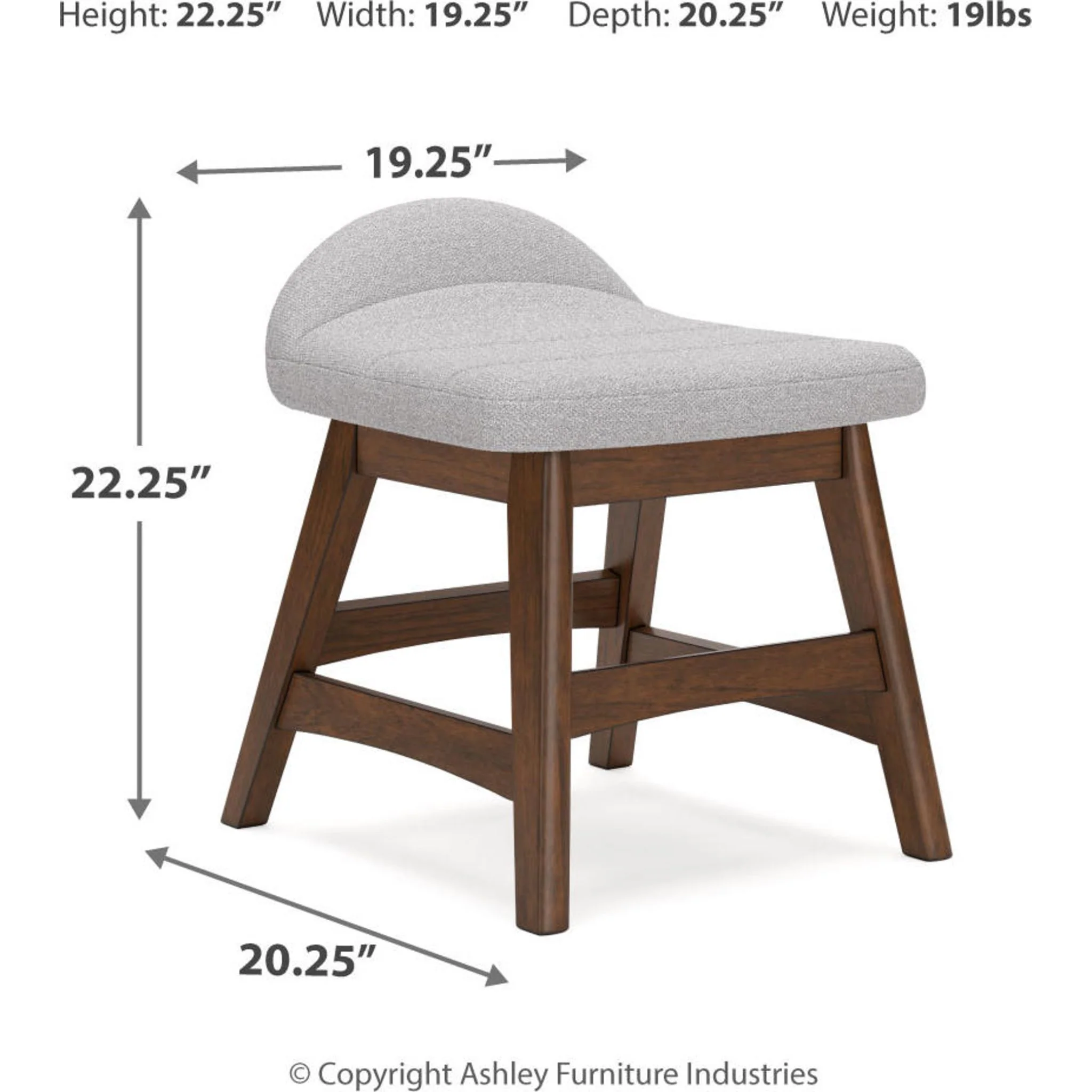 Lyncott Office Chair - Light Gray/Brown - Image 8