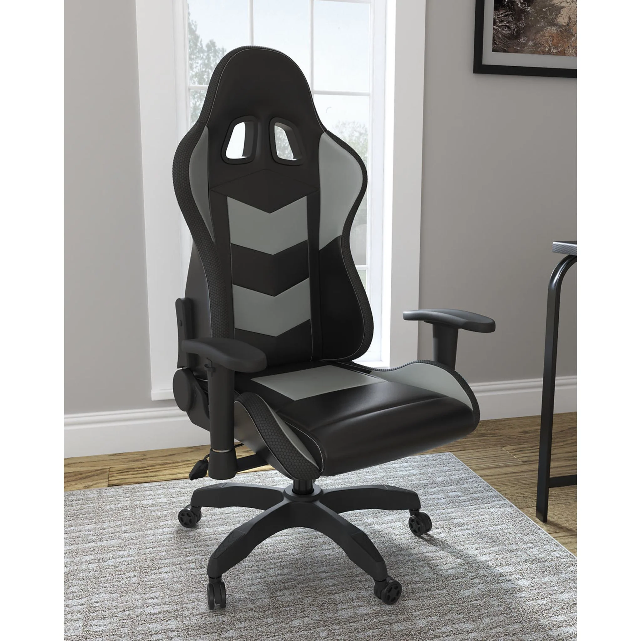 Lynxtyn Swivel Gaming Chair - Black/Gray - Image 2
