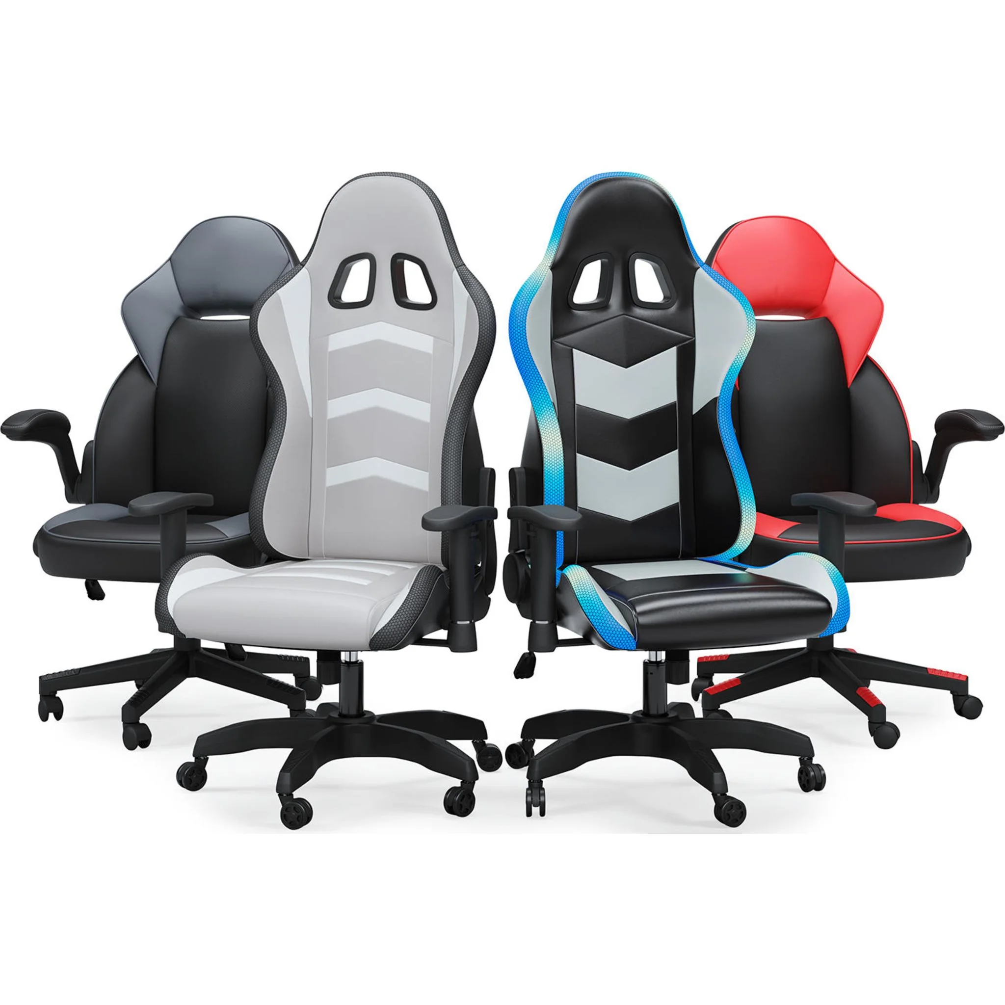 Lynxtyn Swivel Gaming Chair - Black/Gray - Image 35
