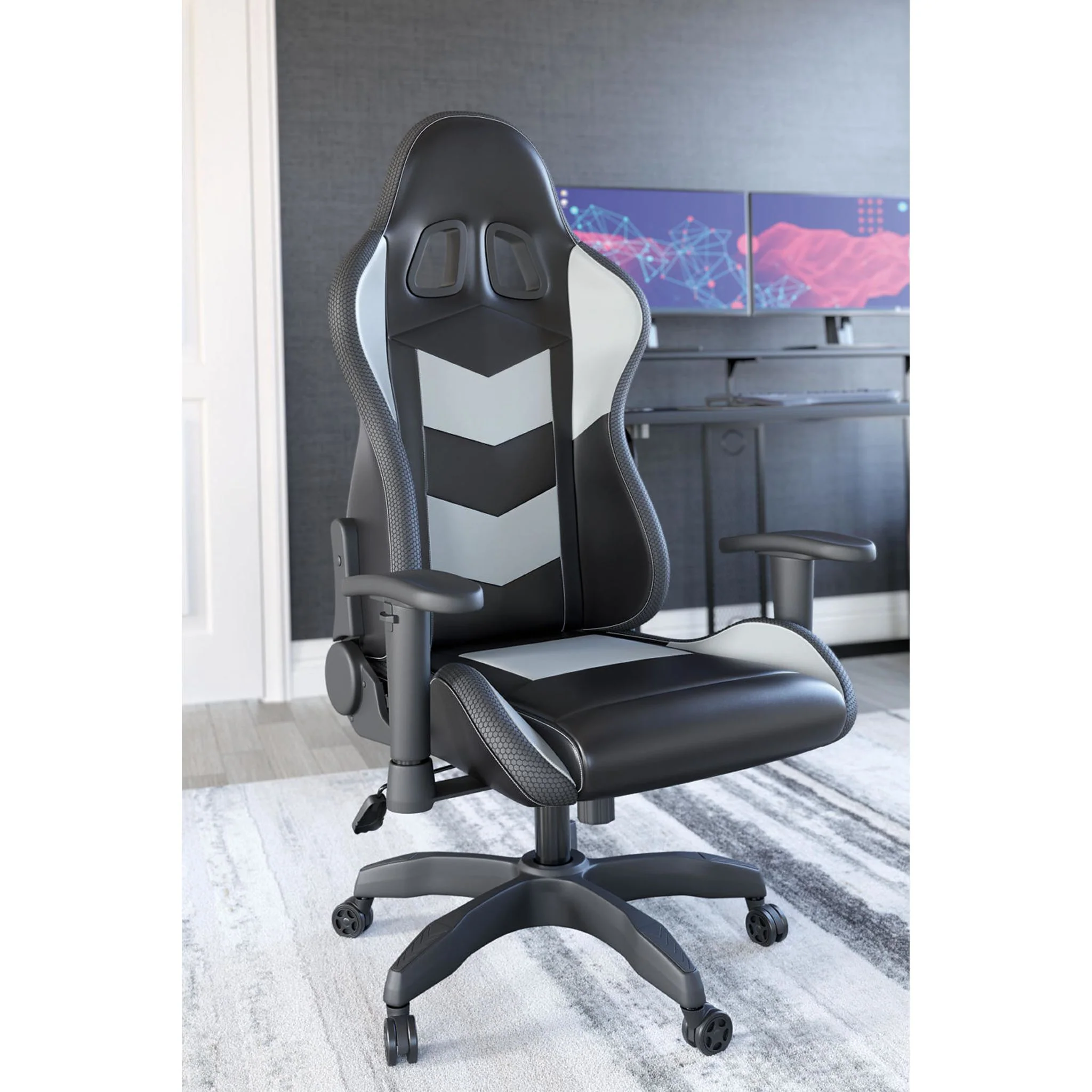 Lynxtyn Swivel Gaming Chair - Black/Gray - Image 61