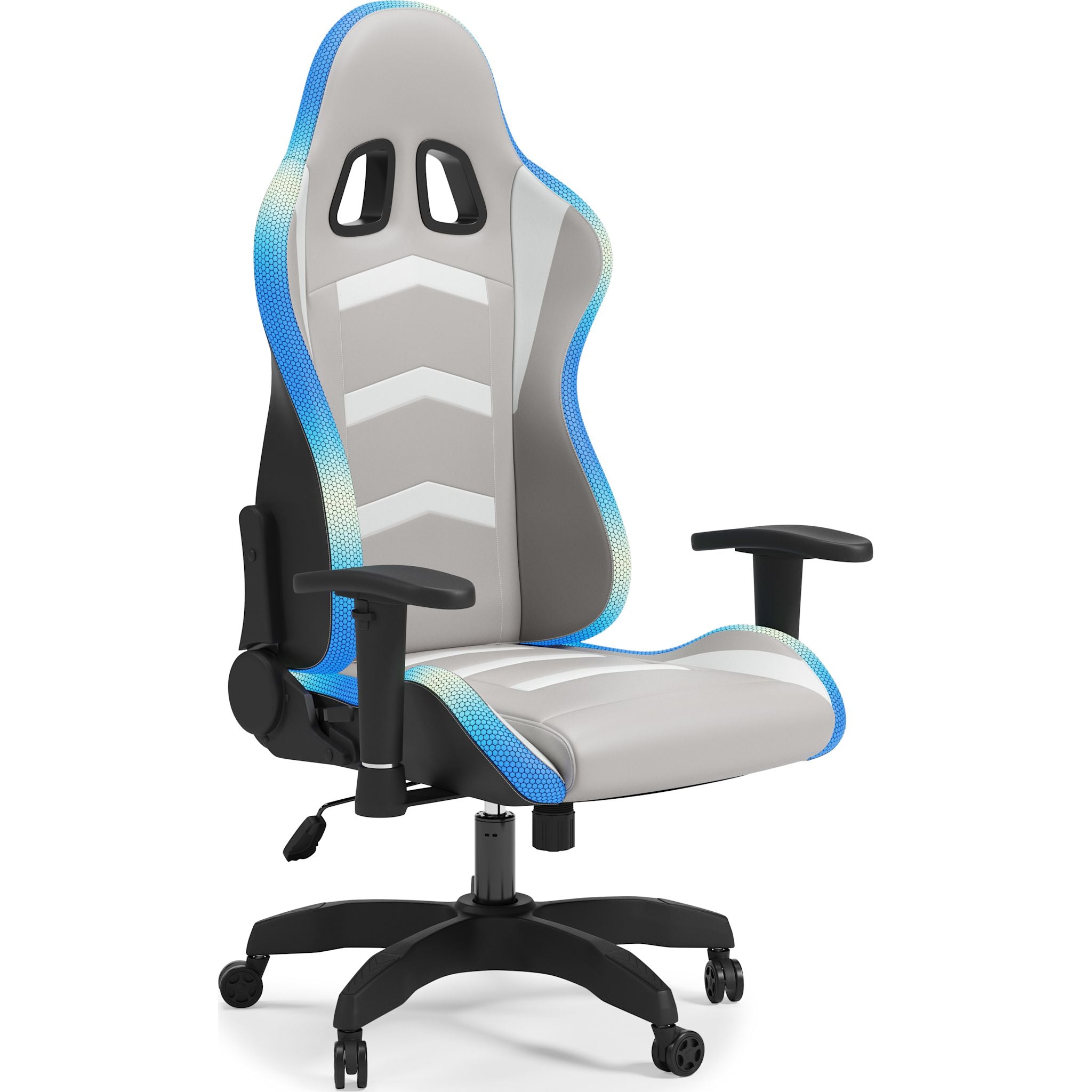 Lynxtyn Swivel Gaming Chair - White/Gray
