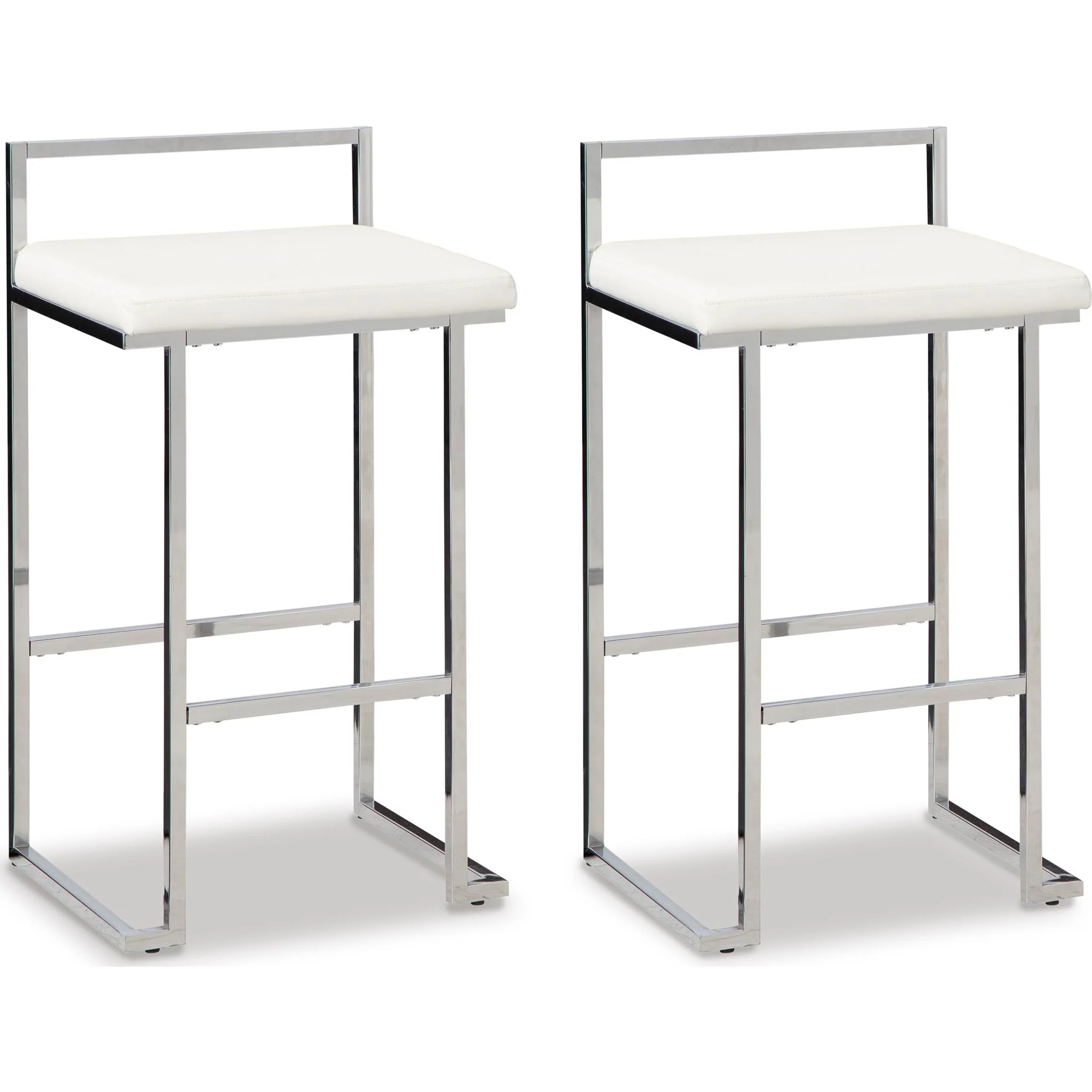 Madanere Bar Height Stool - White/Chrome - (D275-730) - Image 4