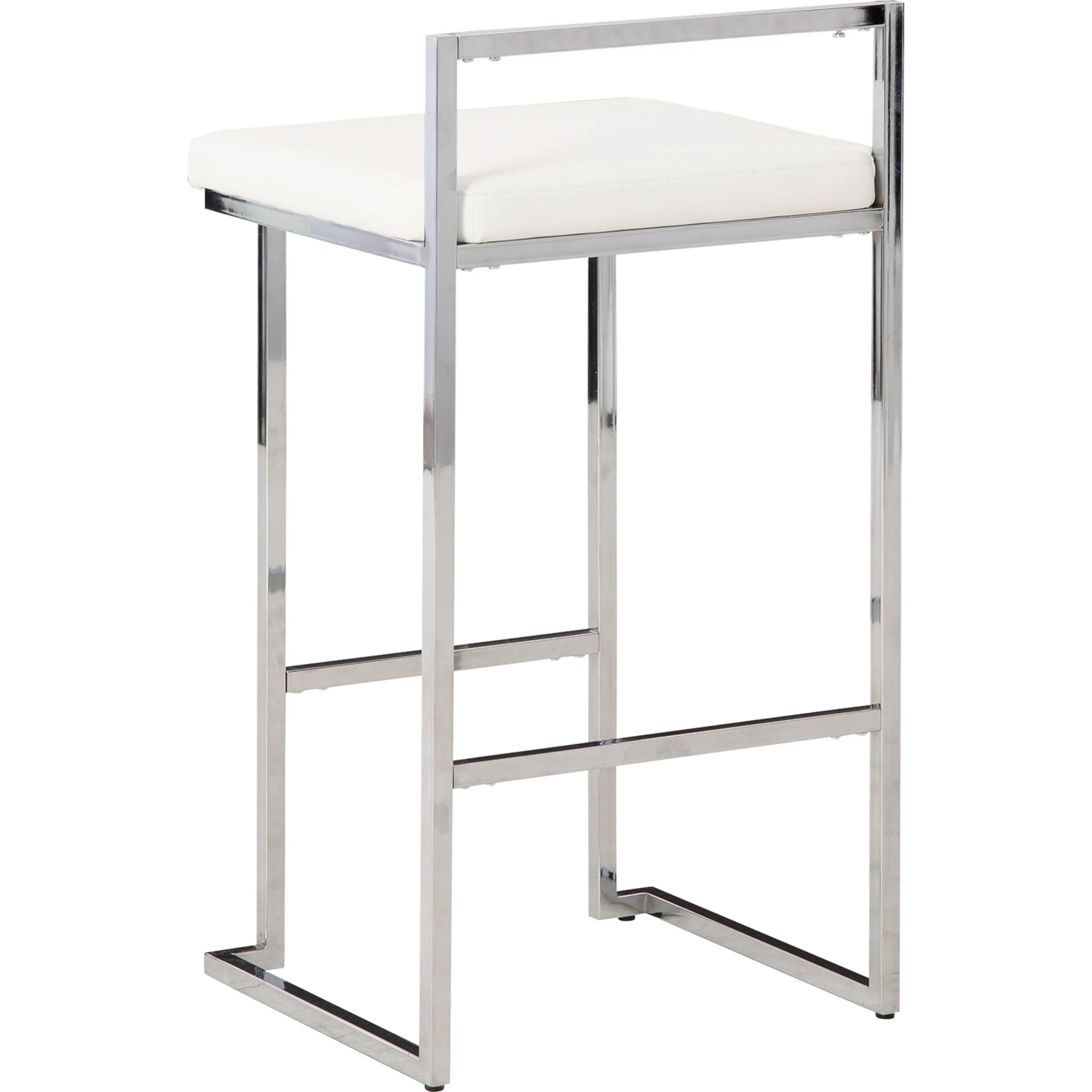 Madanere Bar Height Stool - White/Chrome - (D275-730) - Image 7