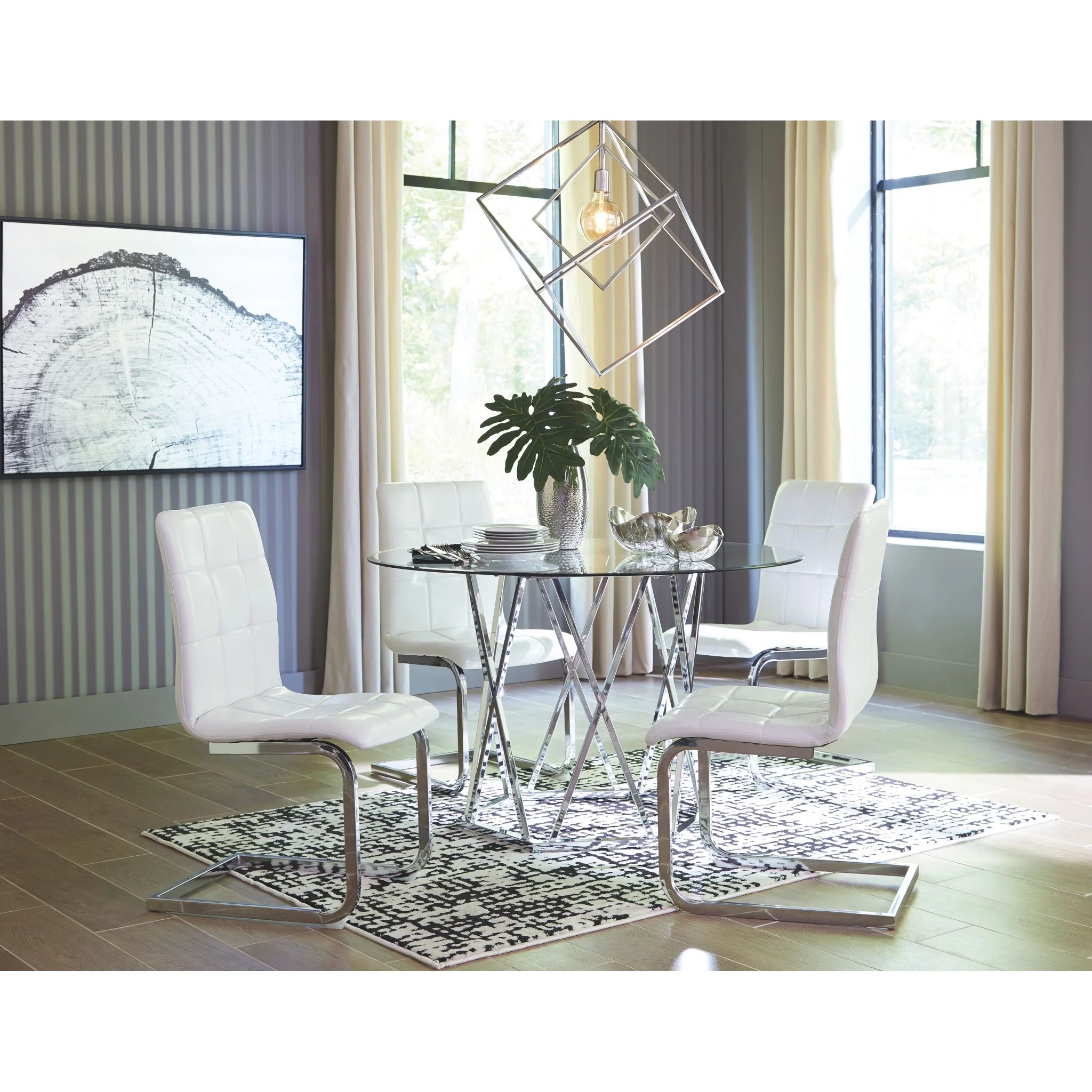 Madanere Side Chair - White/Chrome - (D275-02) - Image 3