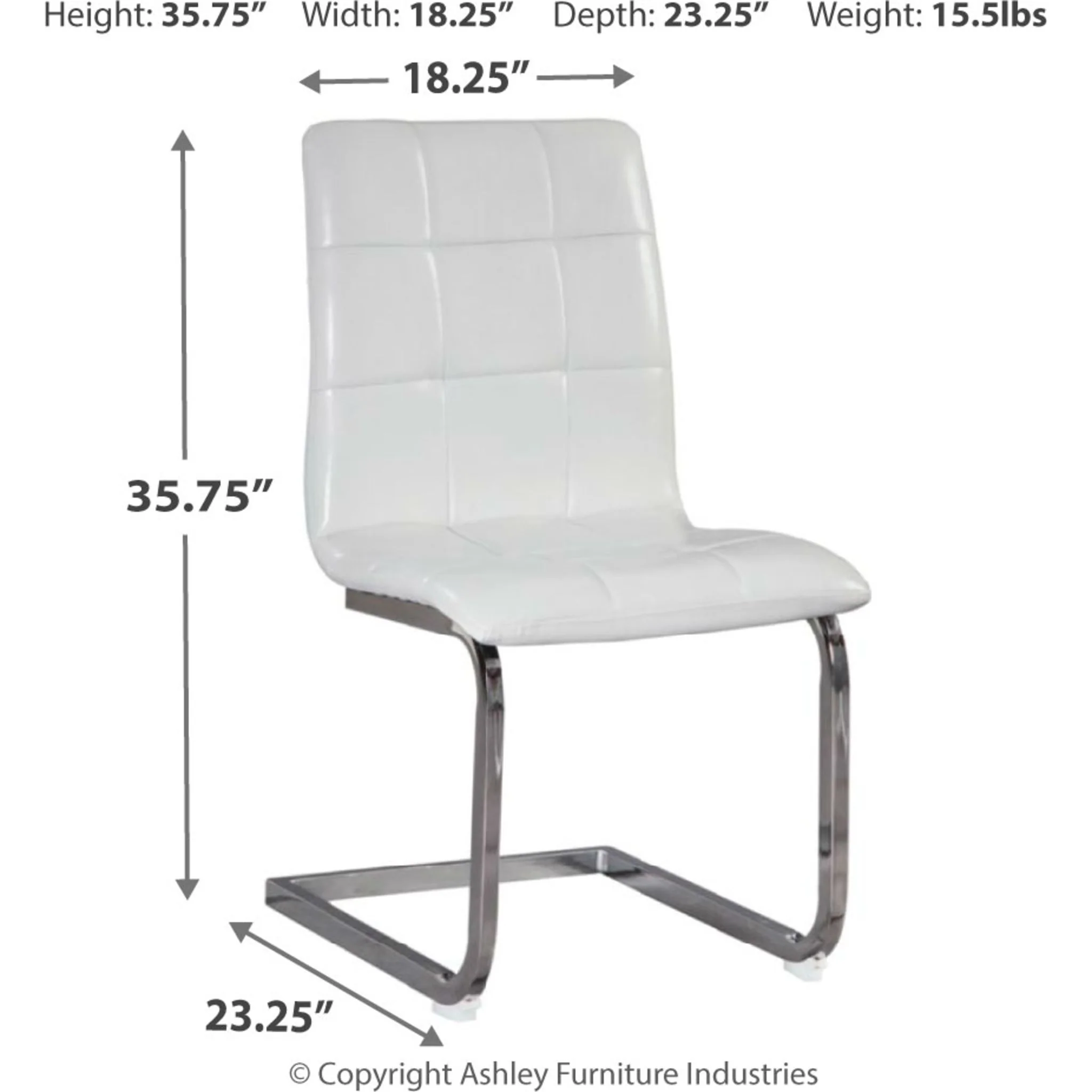 Madanere Side Chair - White/Chrome - (D275-02) - Image 4