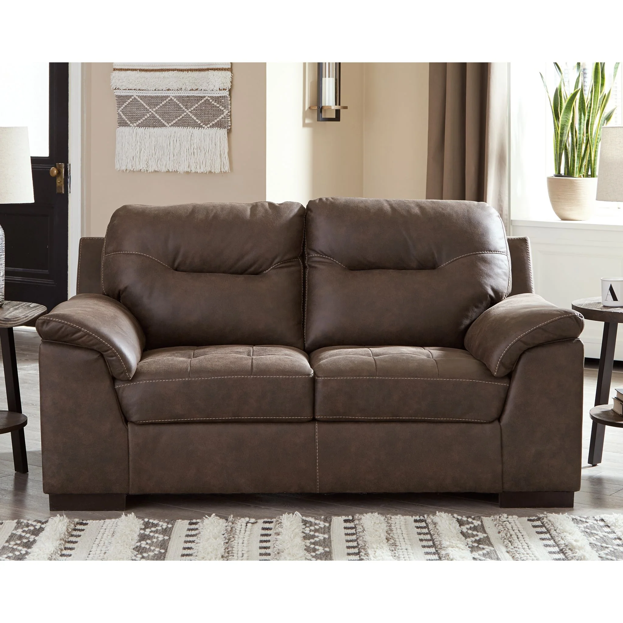 Maderla Loveseat - Walnut - Image 2