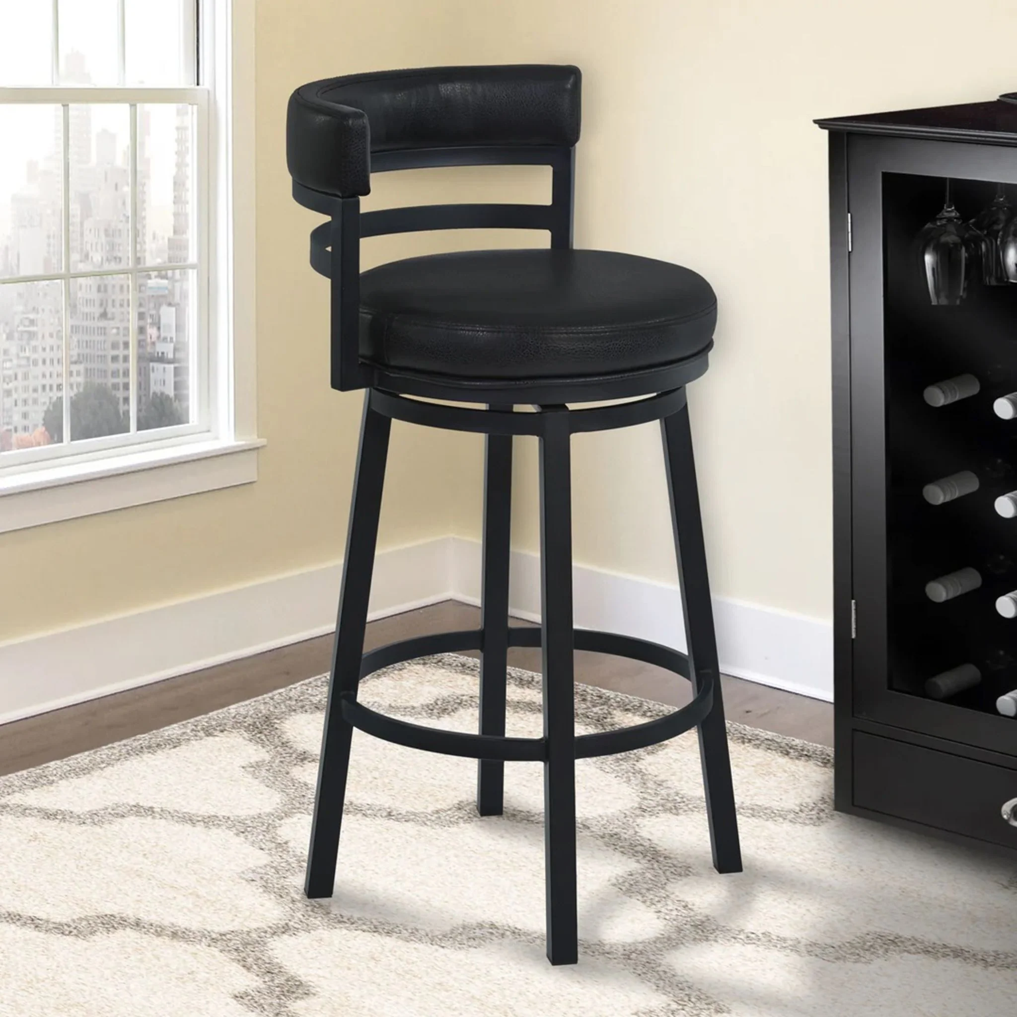 Madrid Counter Height Stool - Ford Black - (LCMABABLBL26) - Image 2