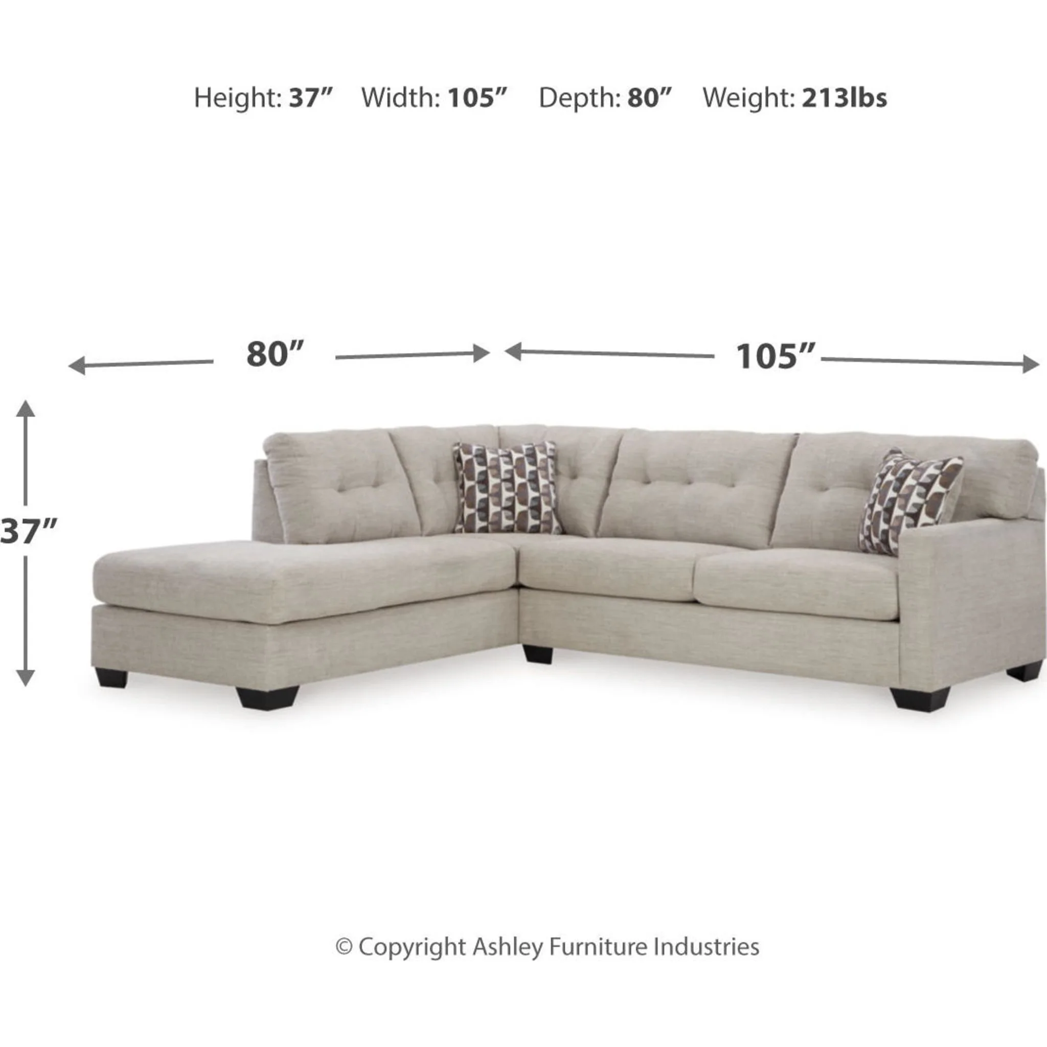 Mahoney 2 Piece Sectional with Chaise - Image 11
